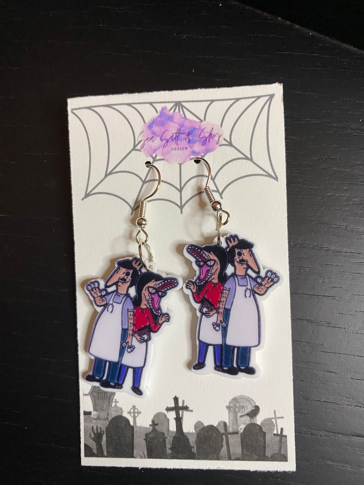 Beetlejuice earrings