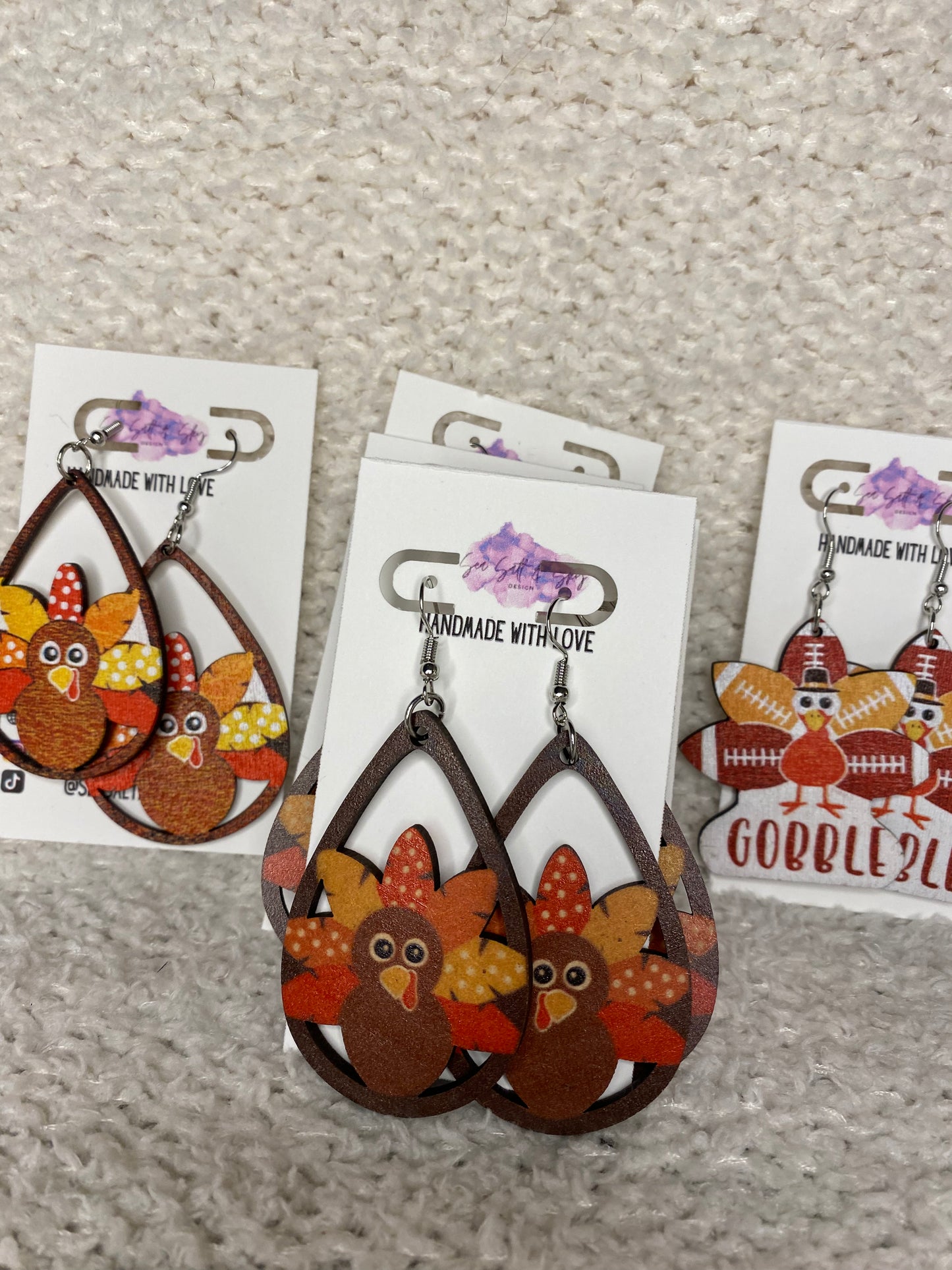 Thanksgiving earrings wooden