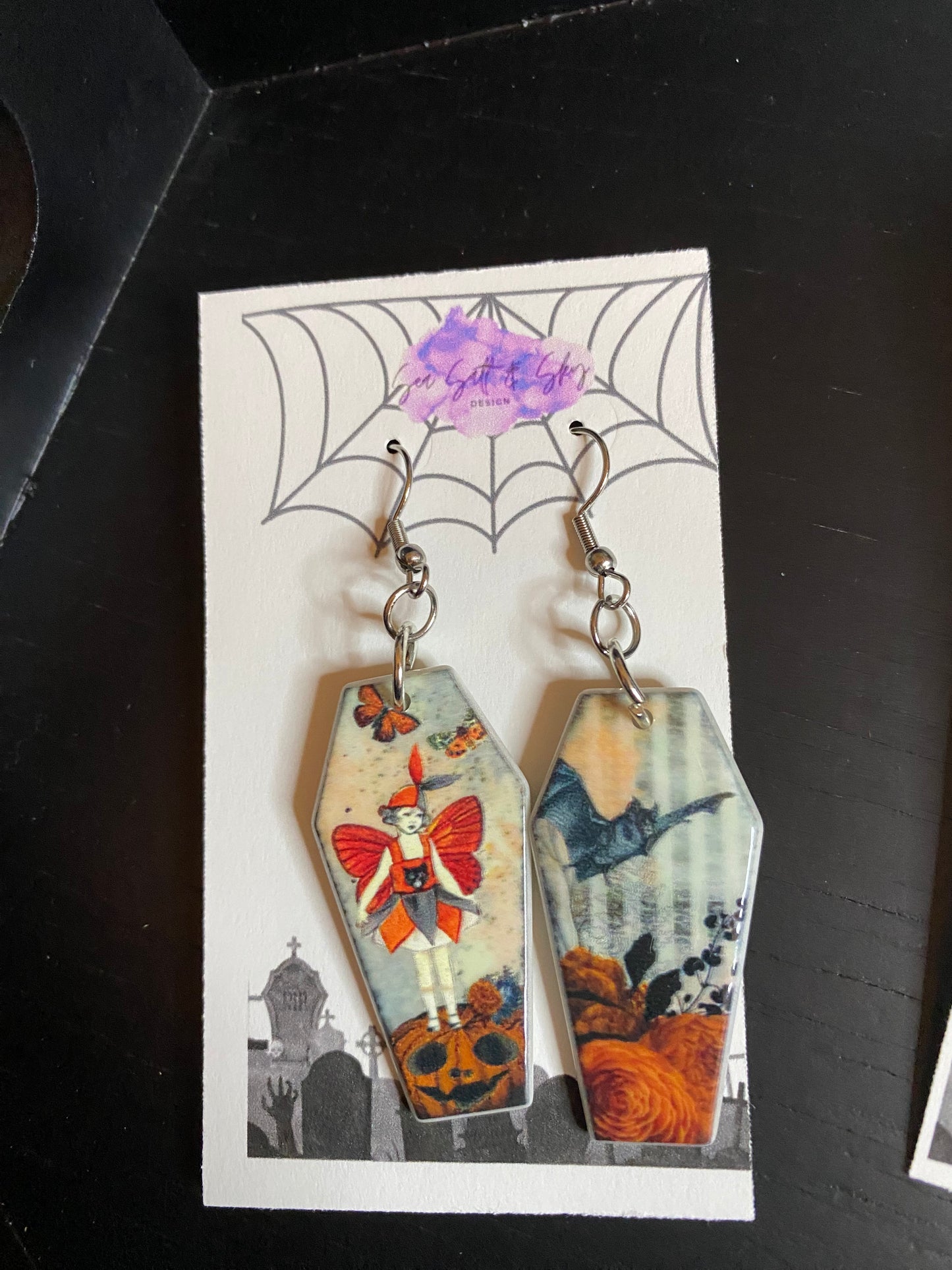 Halloween earrings- Scream, trash pandas, vintage coffins and ghosts!