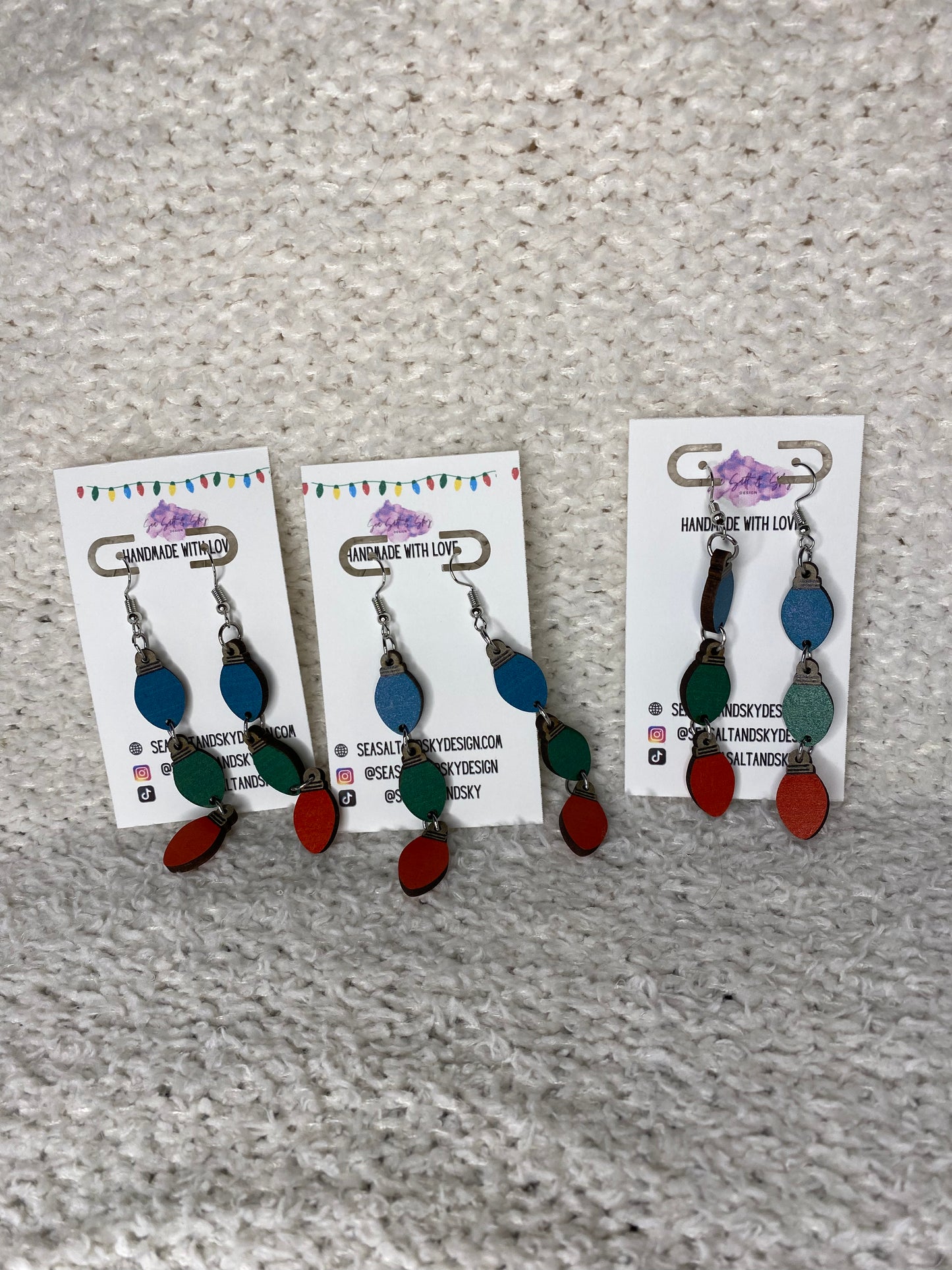 Christmas lights earrings