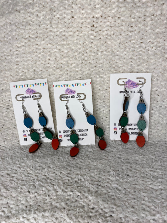 Christmas lights earrings