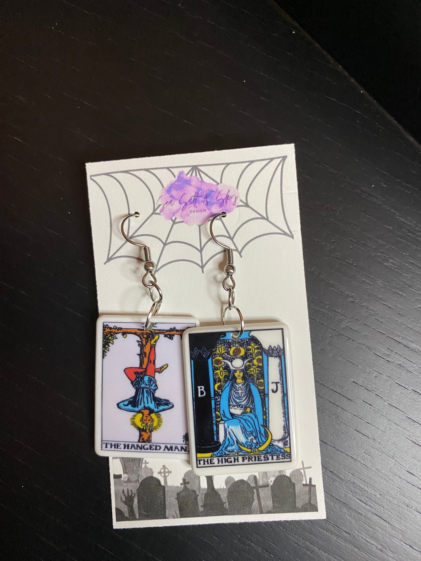 Classic tarot card earrings