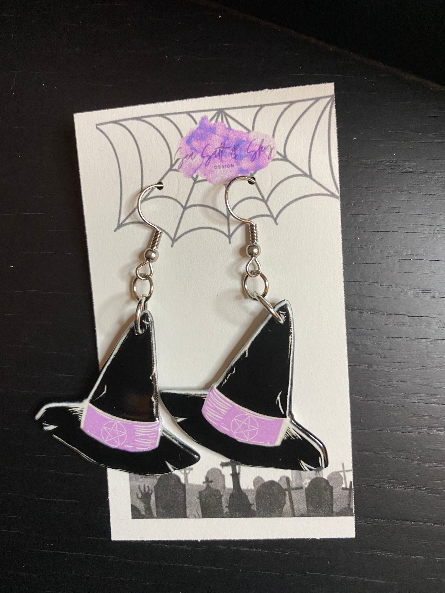 Witchy Themed Acrylic Earrings