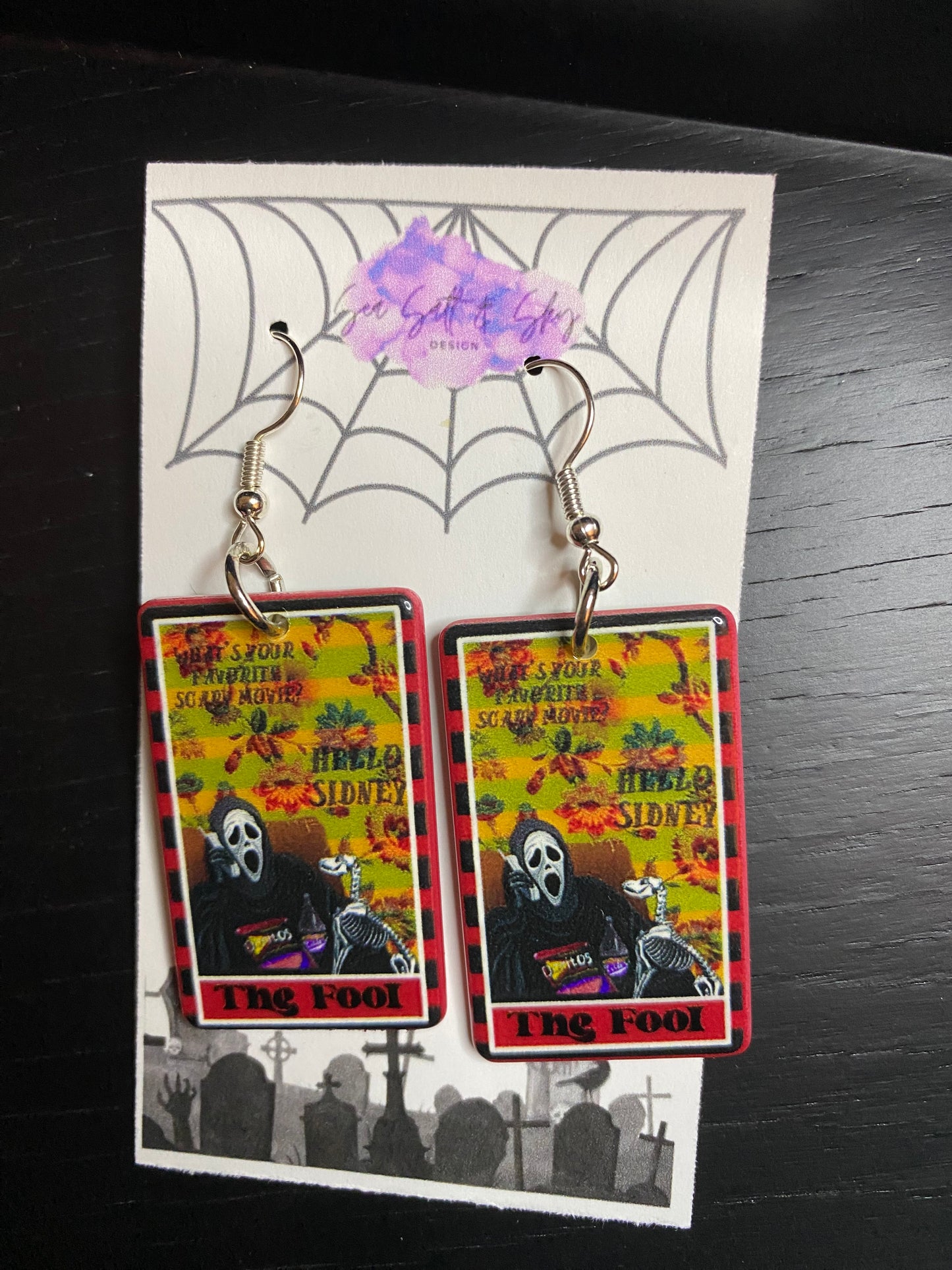 Horror Movie Tarot Earrings