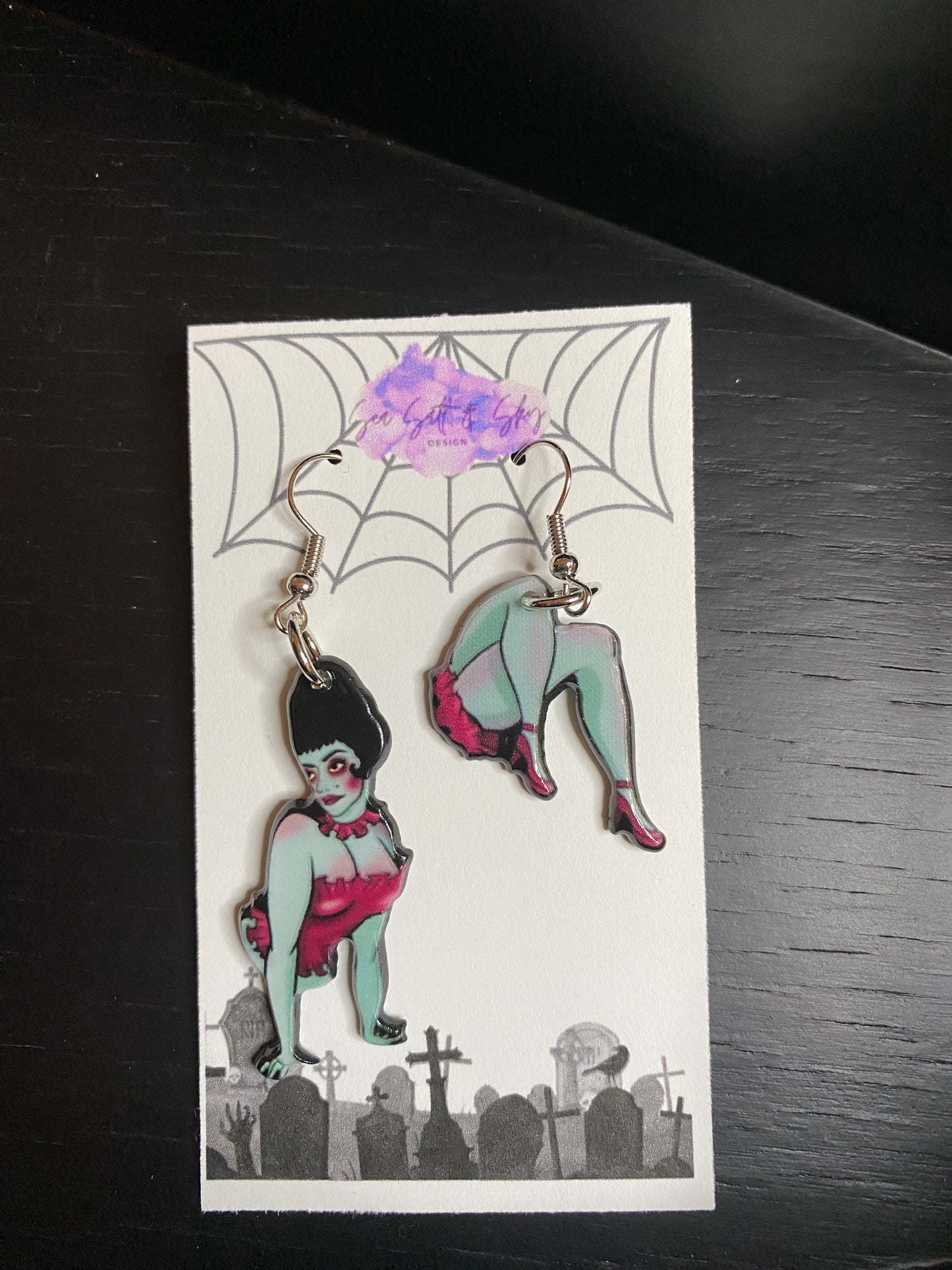 Beetlejuice earrings