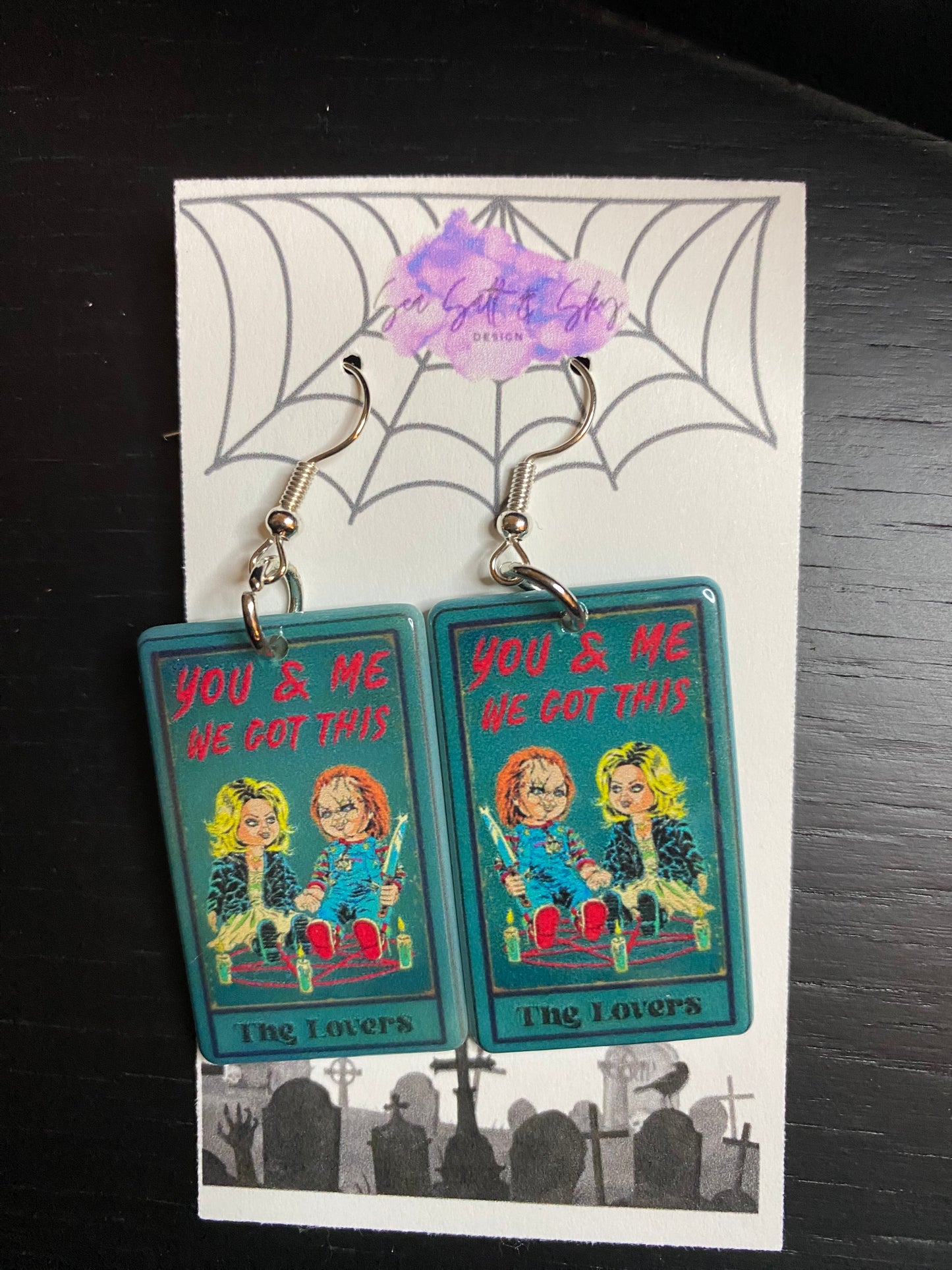 Horror Movie Tarot Earrings