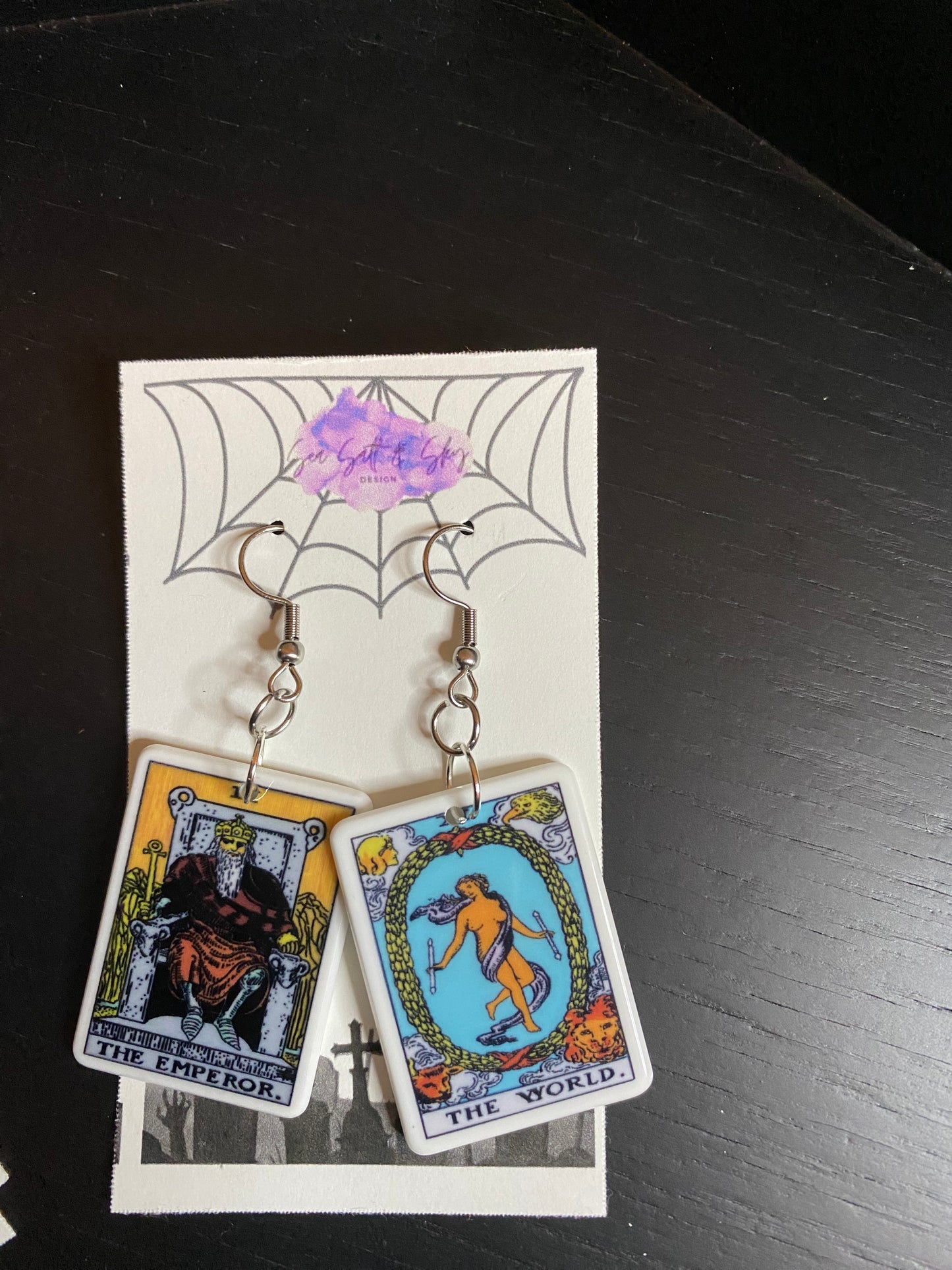 Classic tarot card earrings