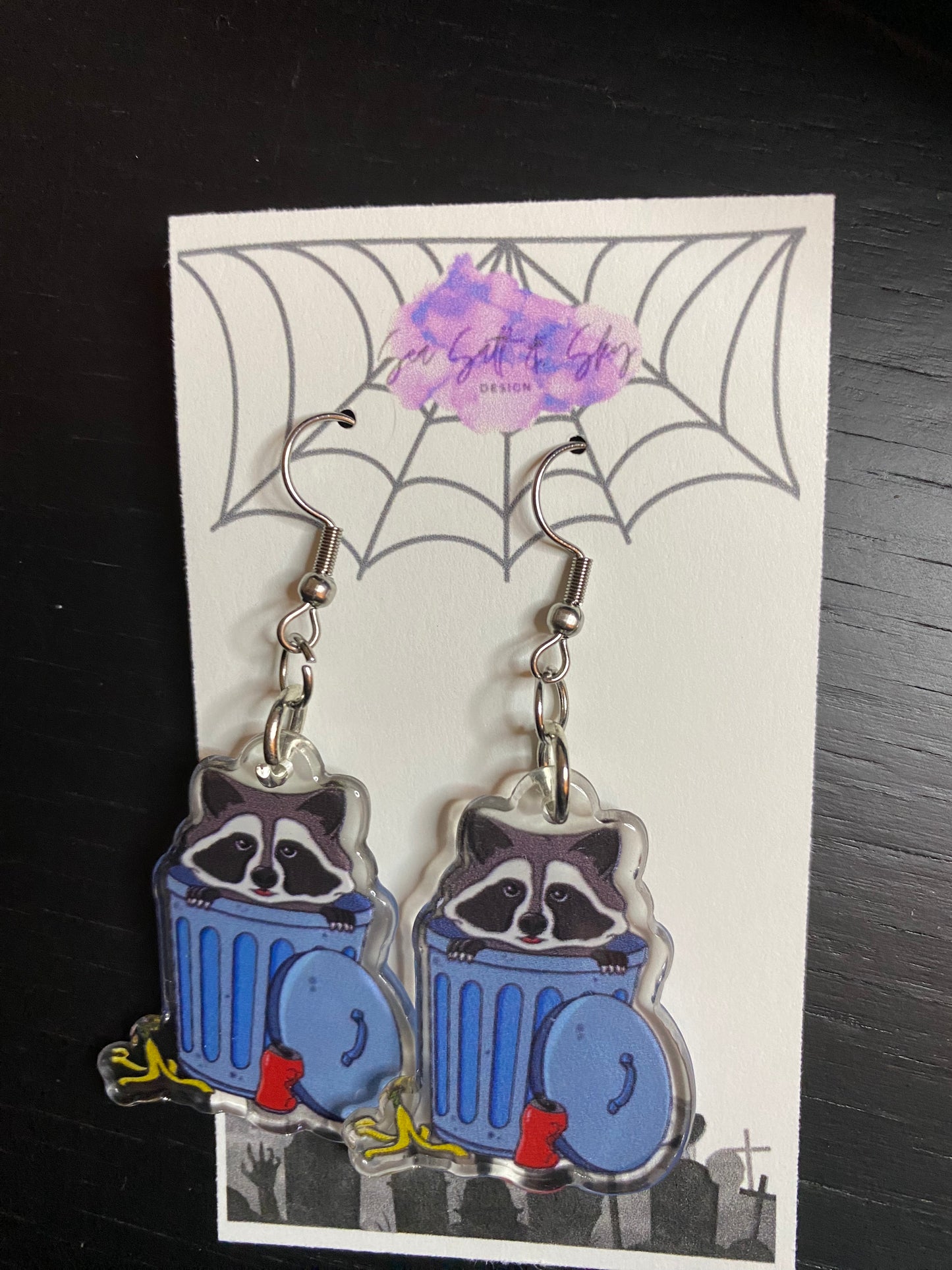 Halloween earrings- Scream, trash pandas, vintage coffins and ghosts!