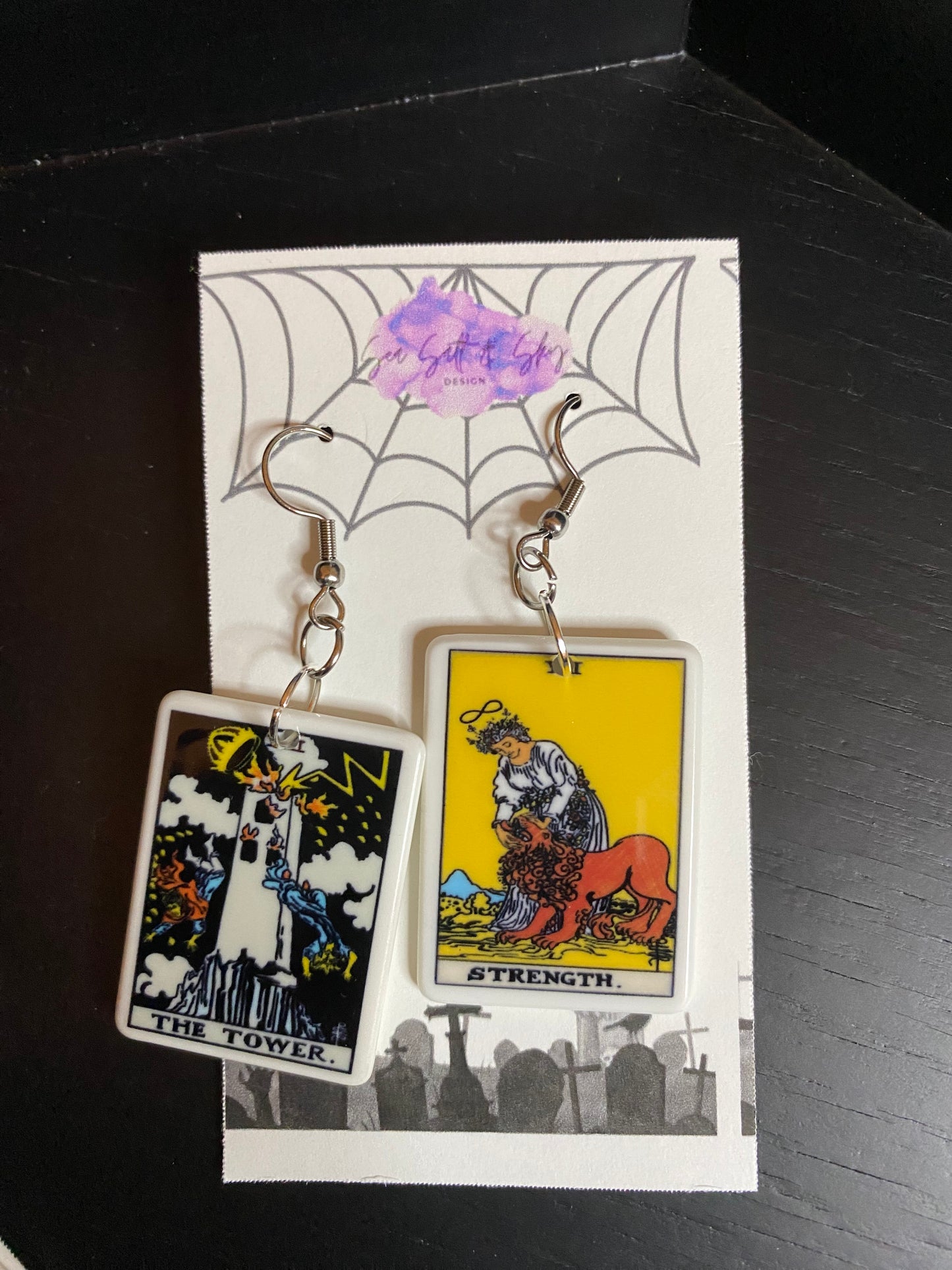 Classic tarot card earrings