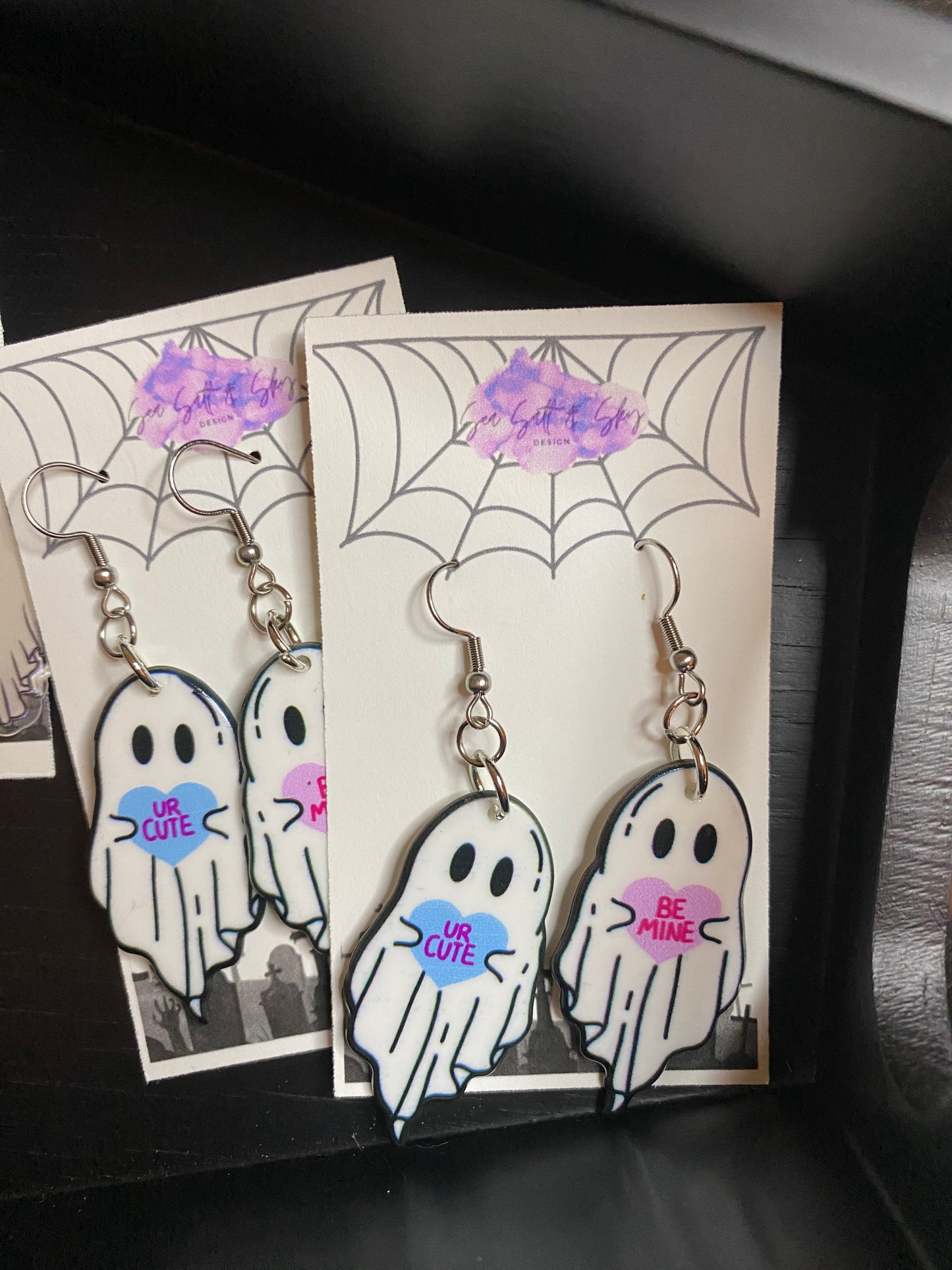 Halloween earrings- Scream, trash pandas, vintage coffins and ghosts!