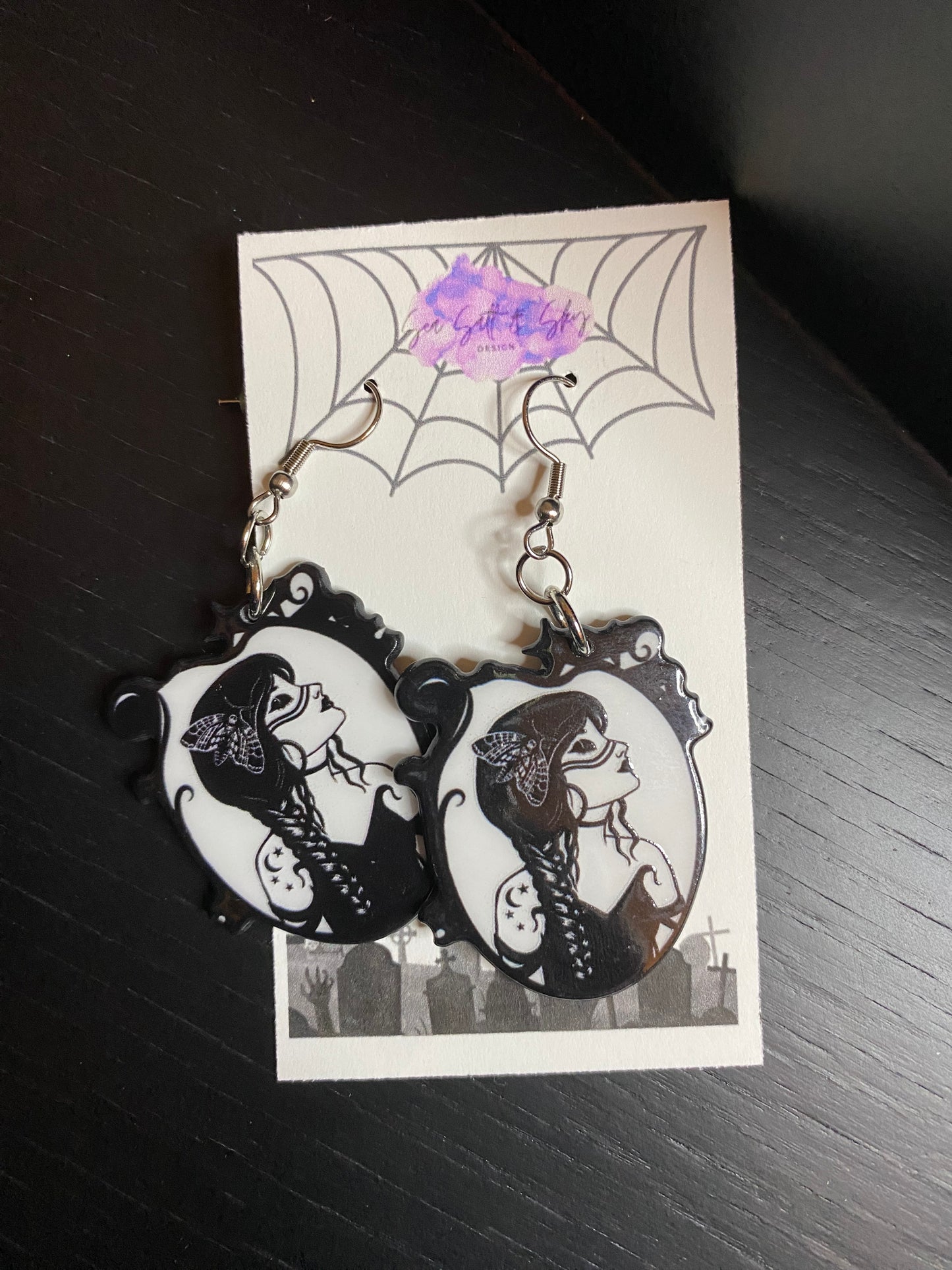 Witchy Themed Acrylic Earrings