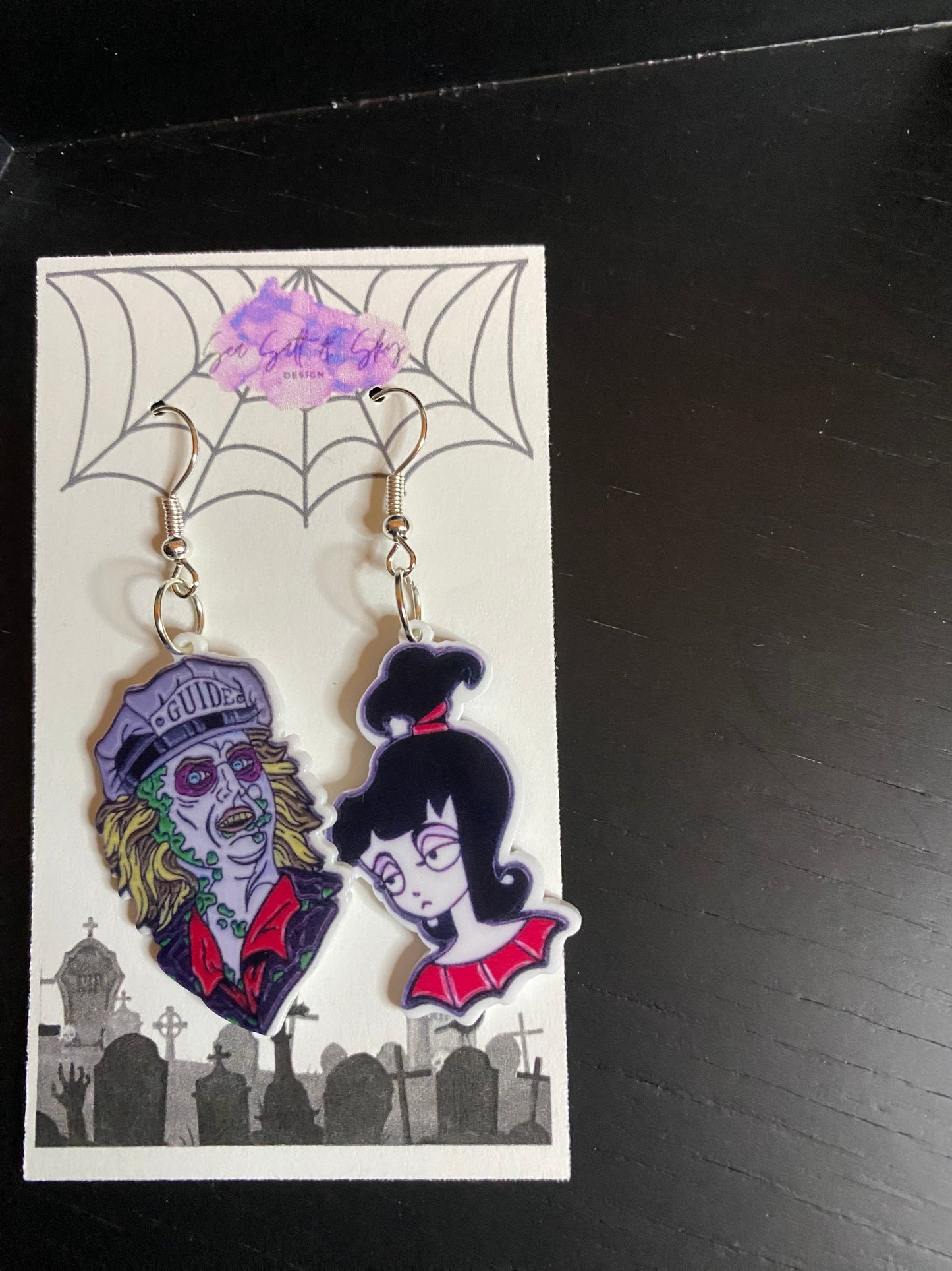 Beetlejuice earrings