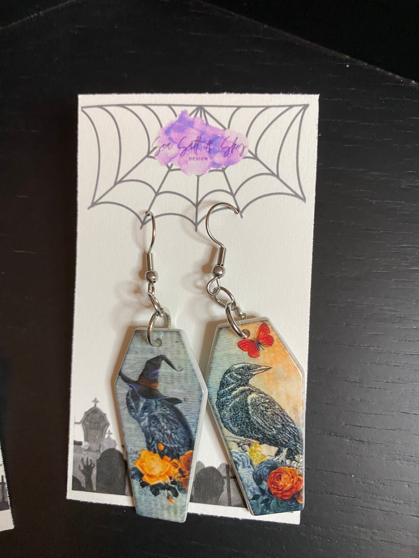 Halloween earrings- Scream, trash pandas, vintage coffins and ghosts!