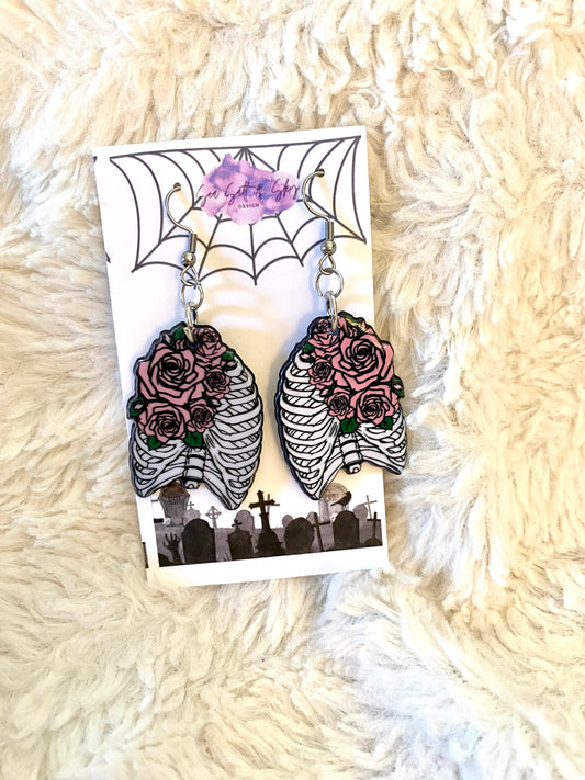 Flower Ribcage Earrings