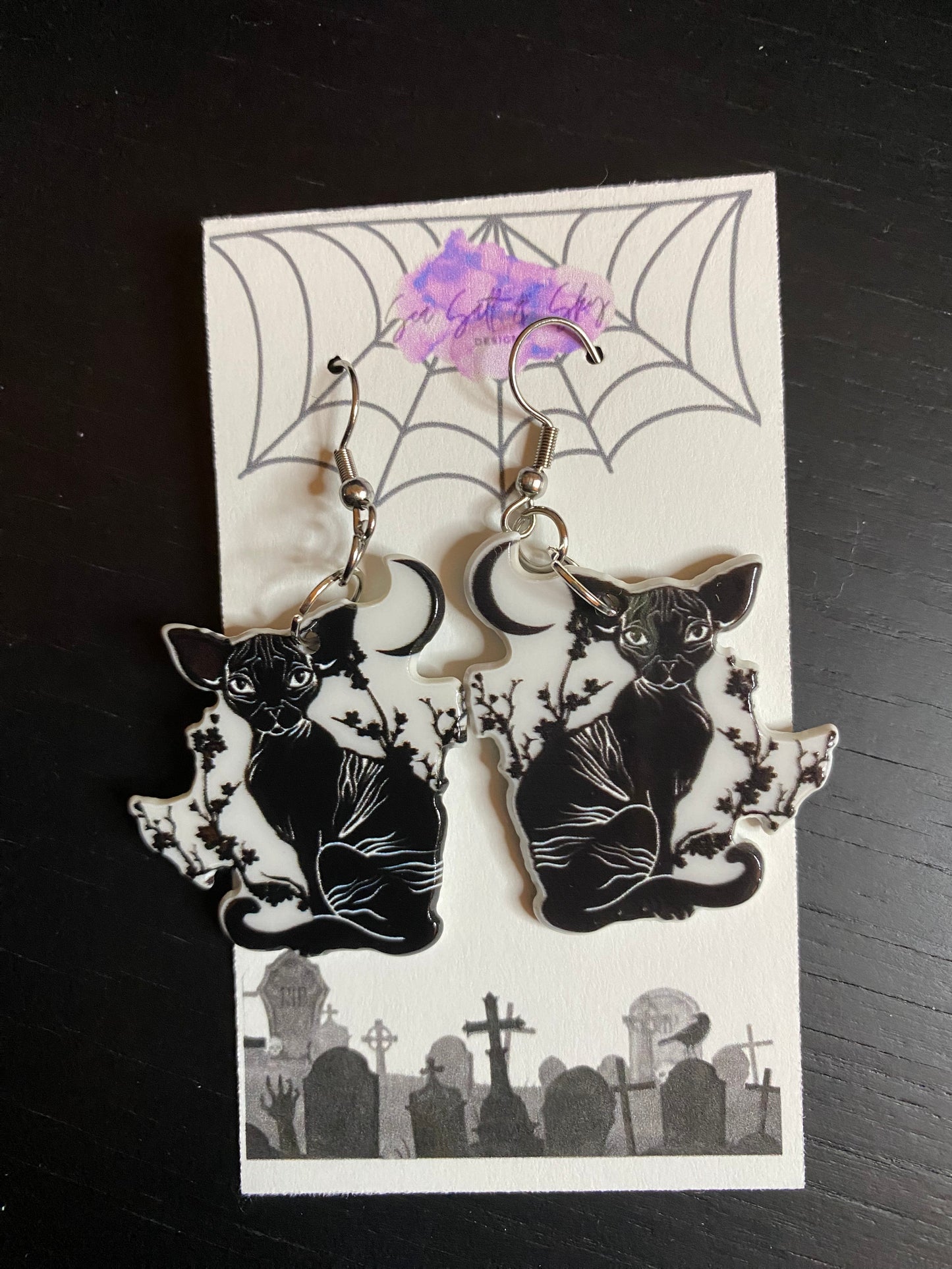 Witchy Themed Acrylic Earrings