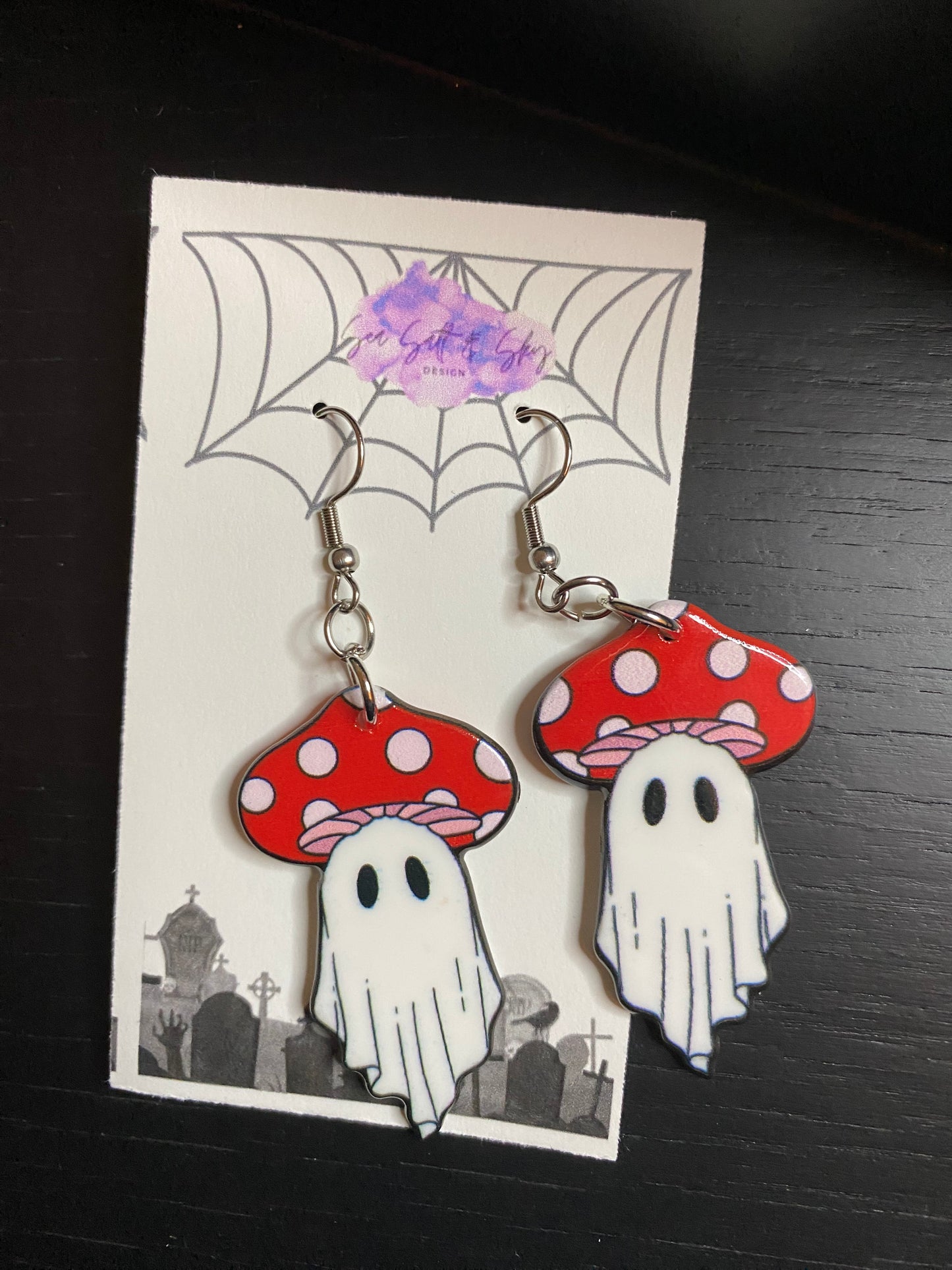 Halloween earrings- Scream, trash pandas, vintage coffins and ghosts!