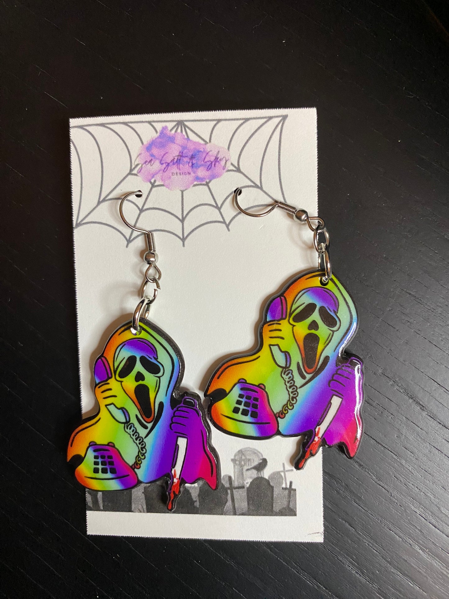 Halloween earrings- Scream, trash pandas, vintage coffins and ghosts!