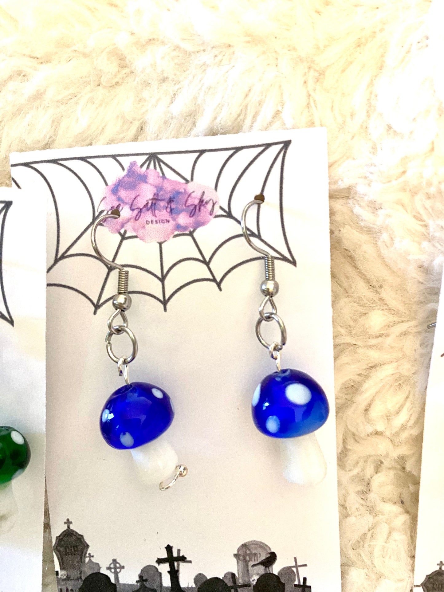 Glass Mushroom Earrings