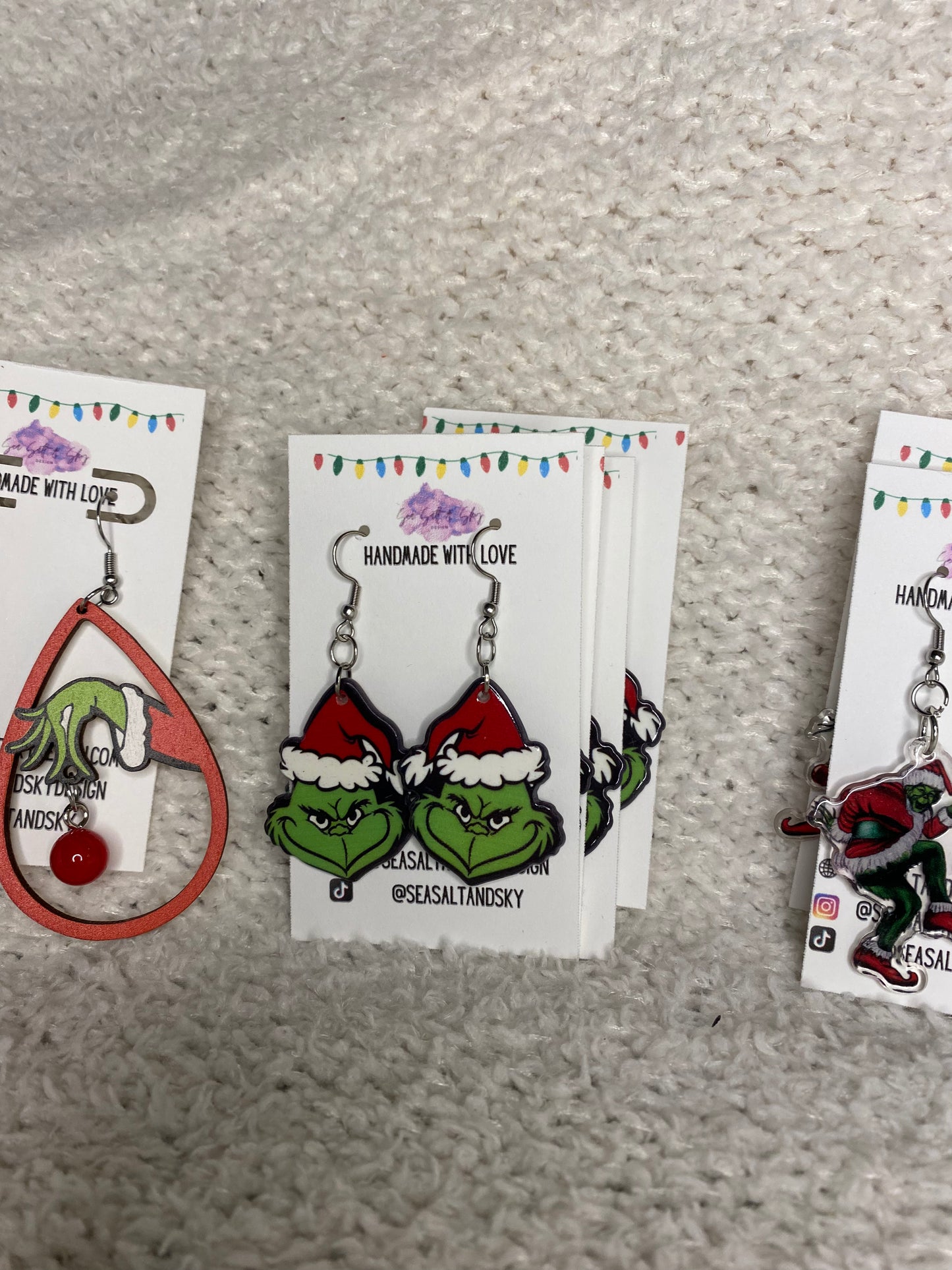 Grinch holiday earrings