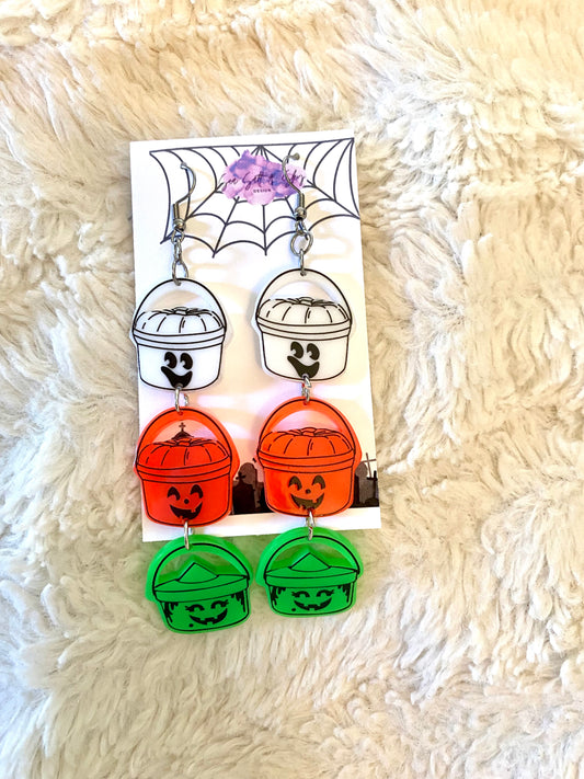 Fast Food Trick or Treat Bucket Earrings or Necklace