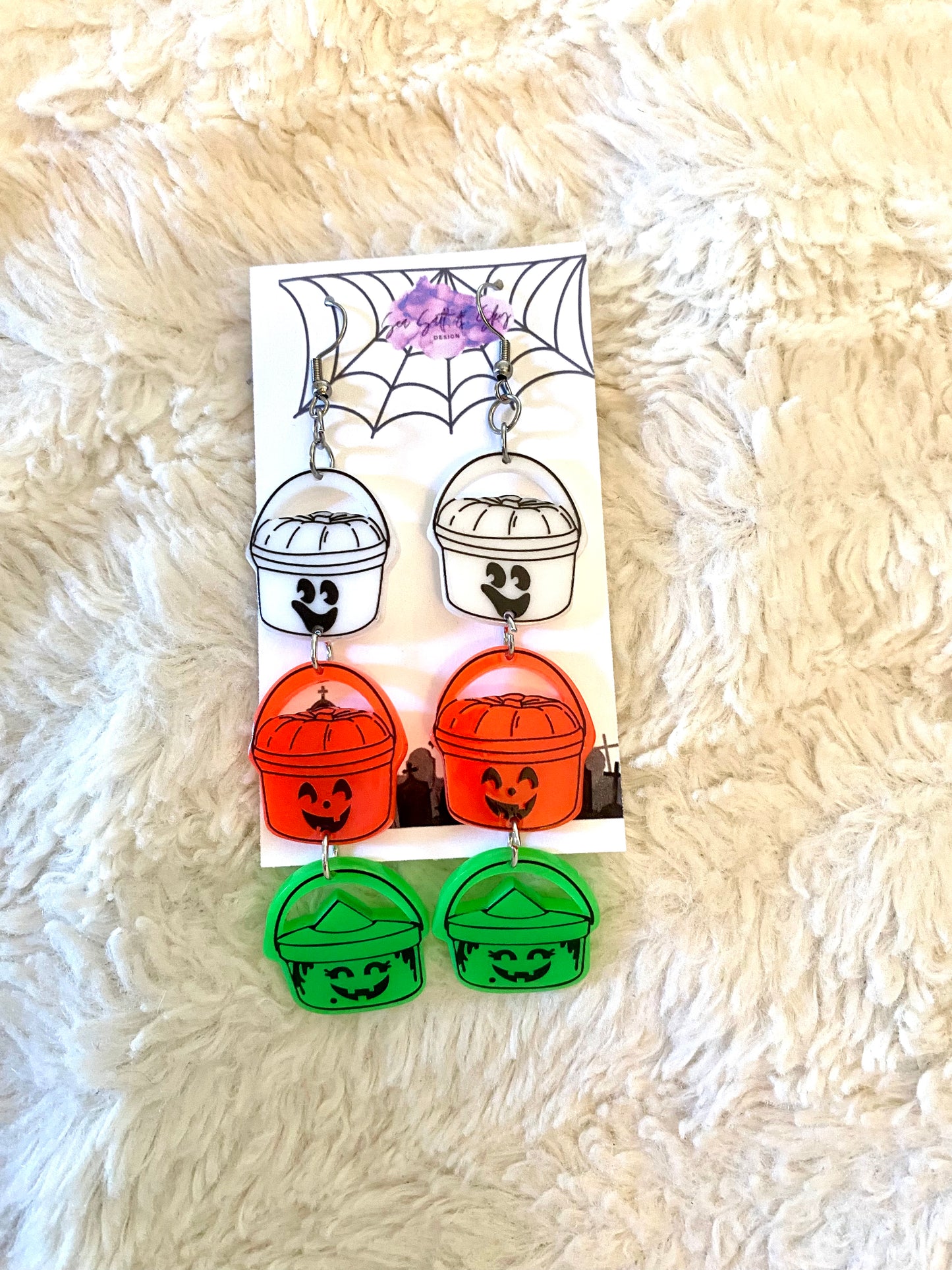 Fast Food Trick or Treat Bucket Earrings or Necklace