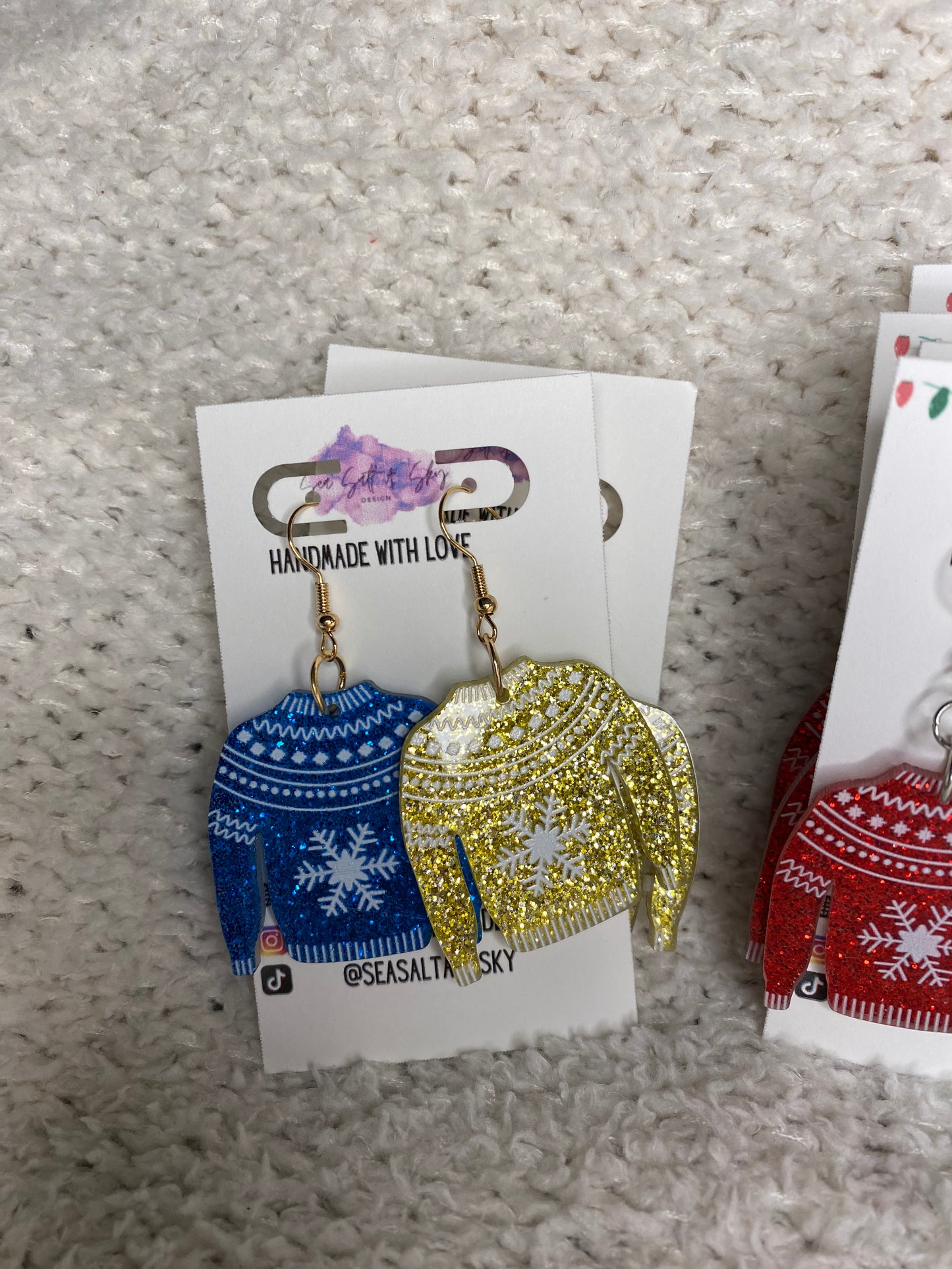 Ugly sweater holiday earrings