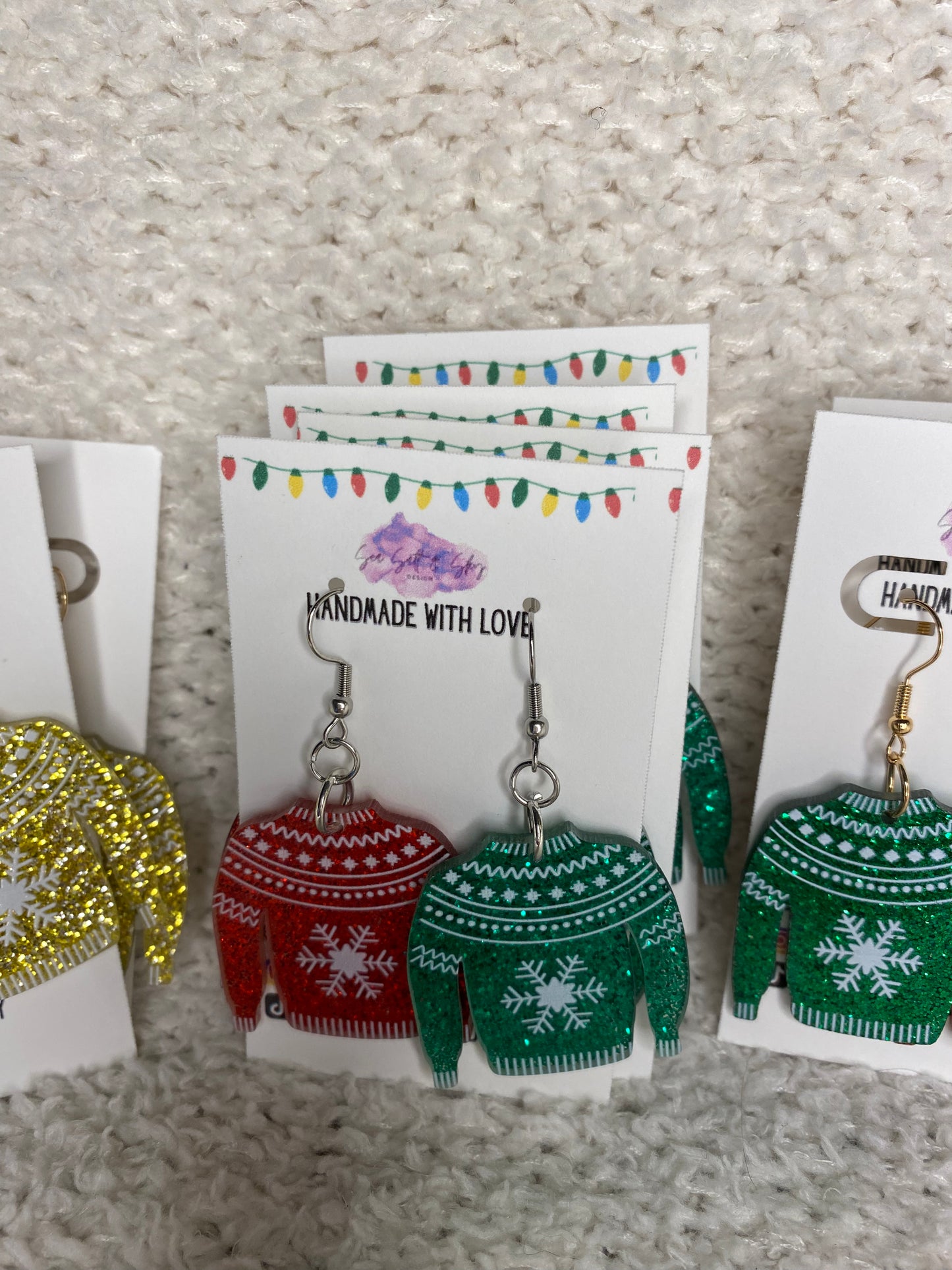 Ugly sweater holiday earrings