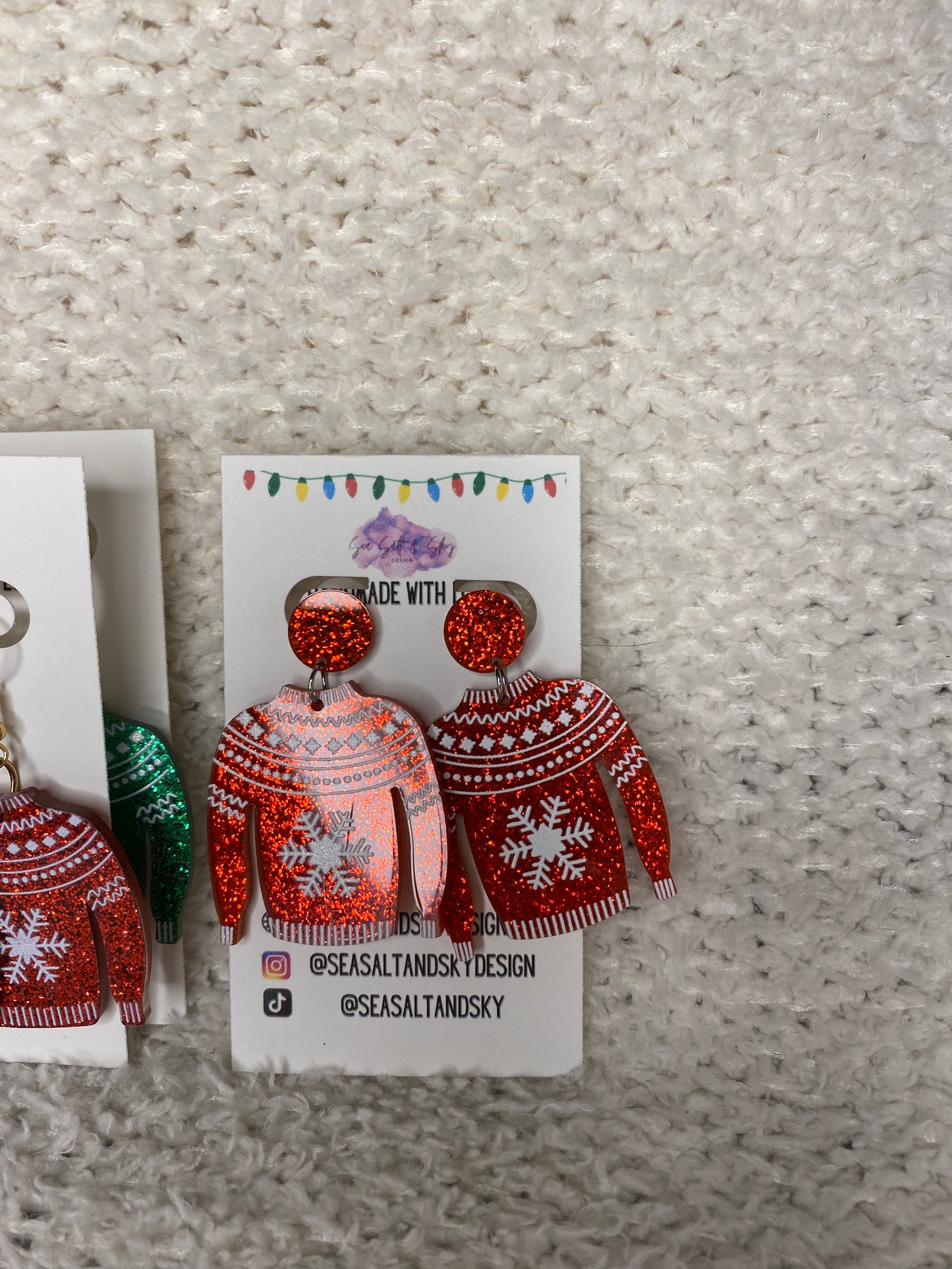 Ugly sweater holiday earrings