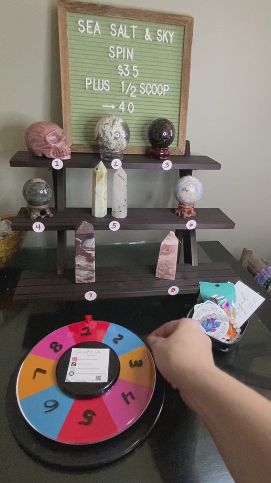 Mystery Crystal Spin | Crystal Wheel of Fortune Spin as seen on Tiktok and Instagram | Crystal Lucky Spin for Towers, Sphere, Carving & More