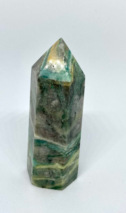 Chrysocolla in quartz