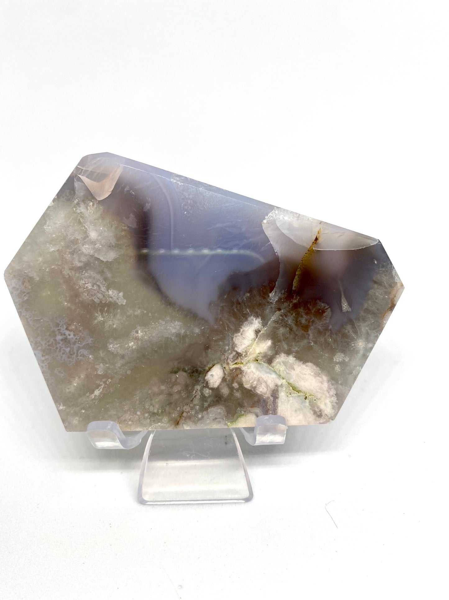 Green amethyst and agate slab