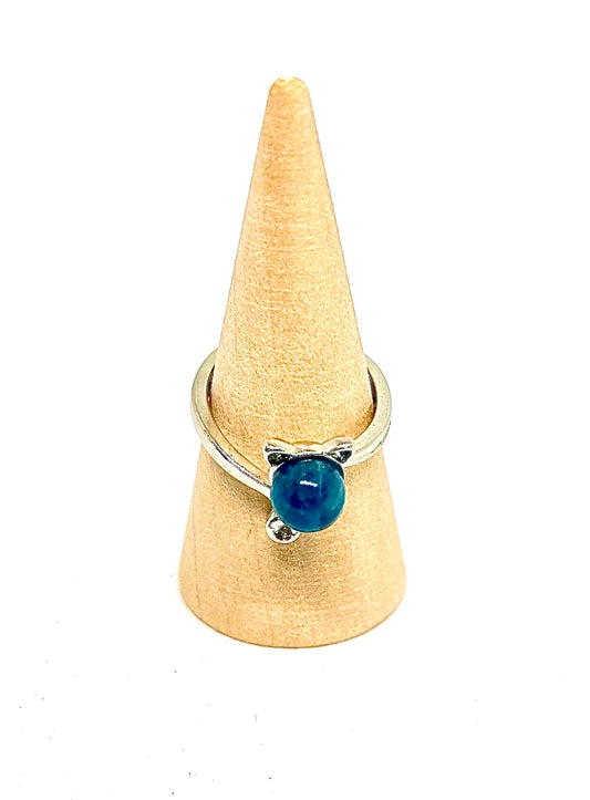 Blue Apatite Cat Ring