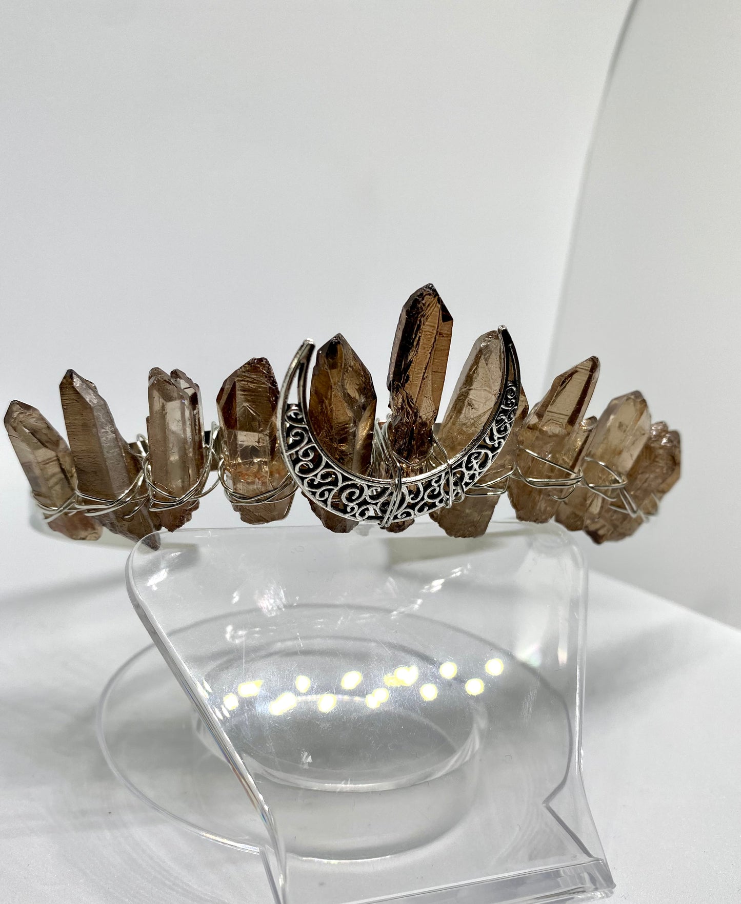 Smokey quartz moon crown