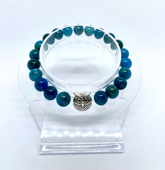 Blue Apatite Owl Bracelet