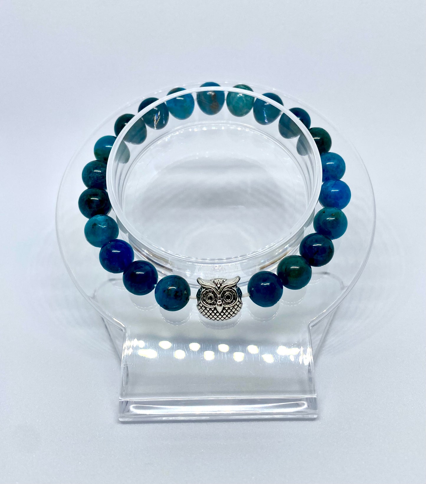 Blue Apatite Owl Bracelet