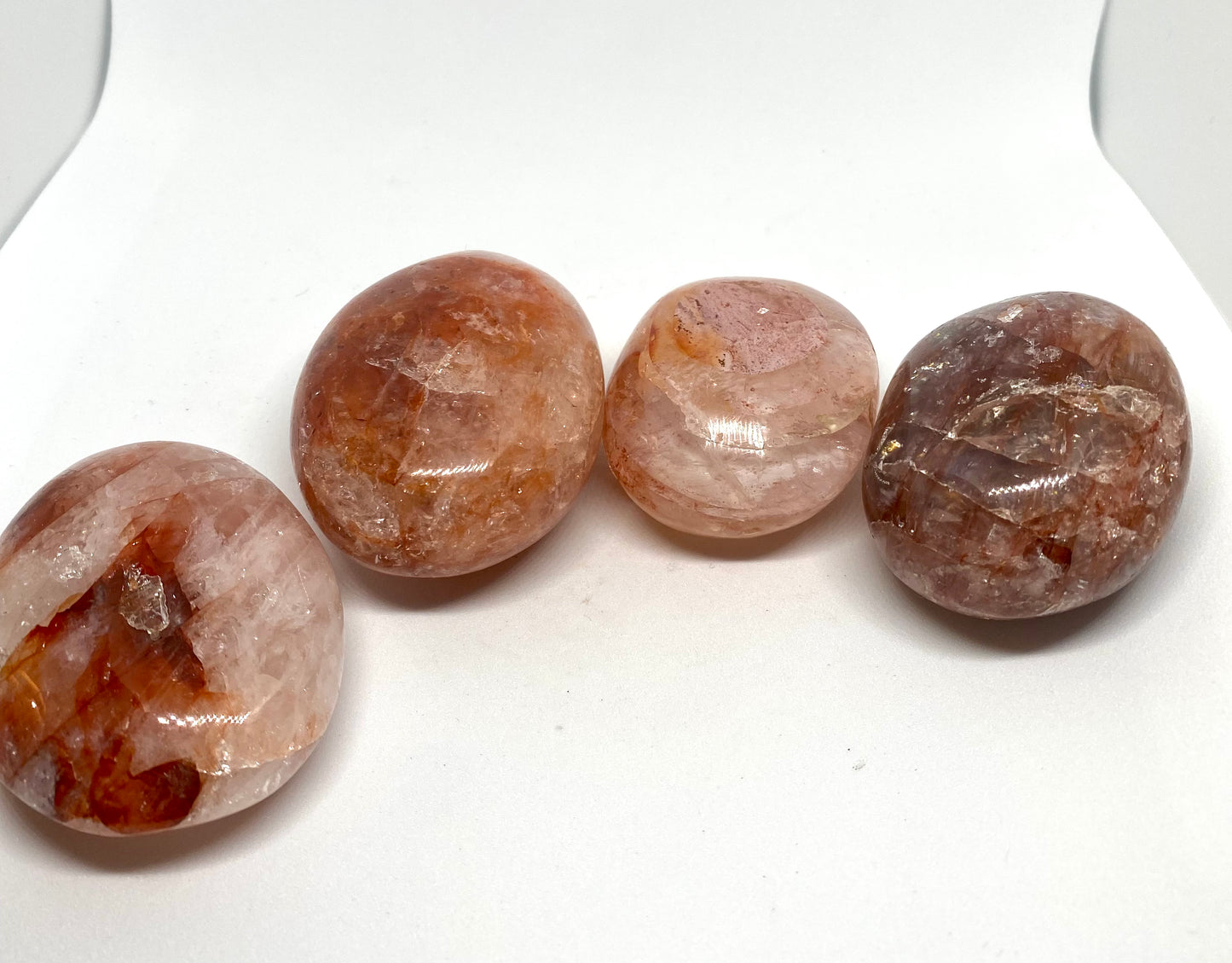 Fire quartz palm stones