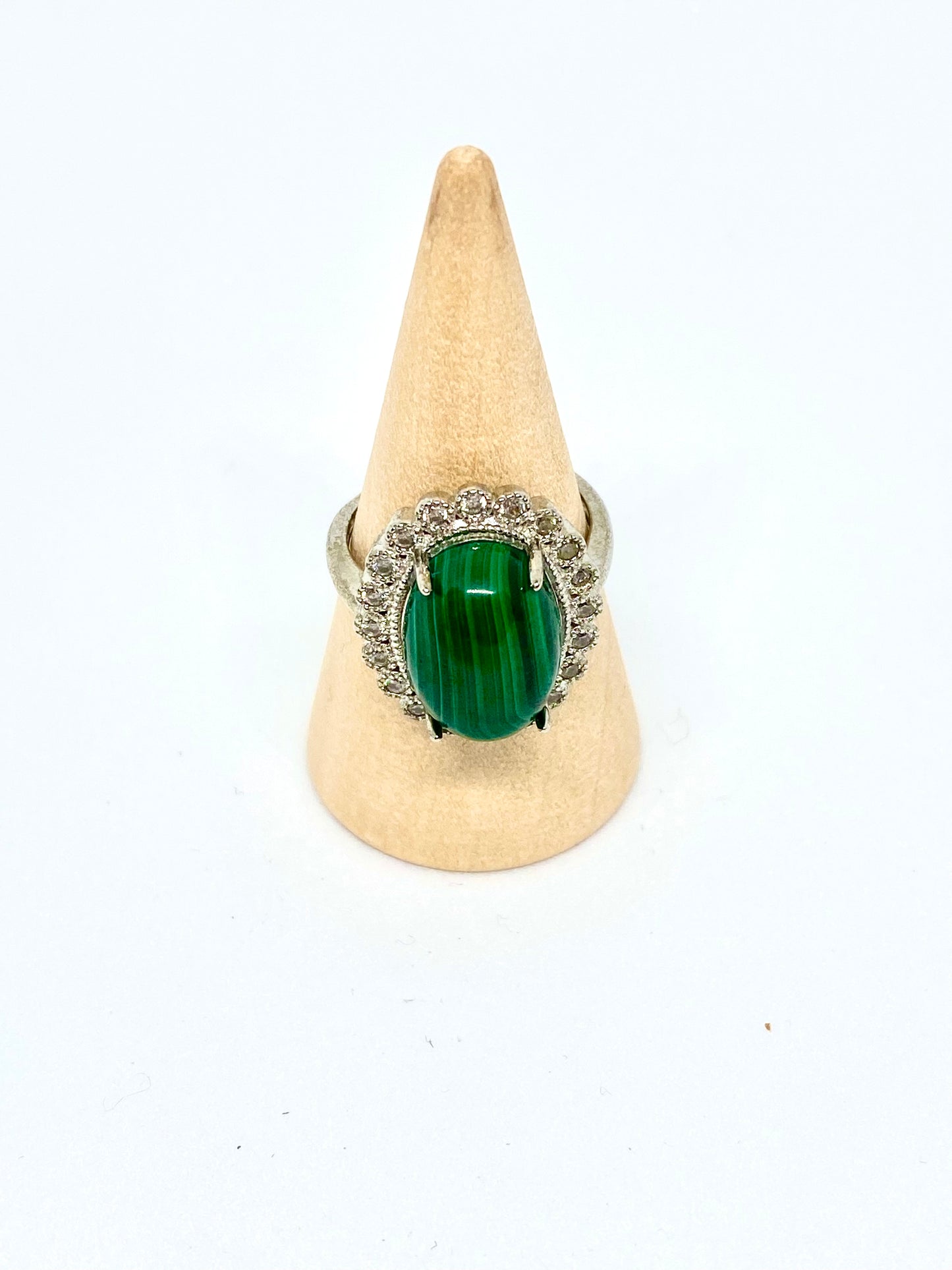 Malachite adjustable ring