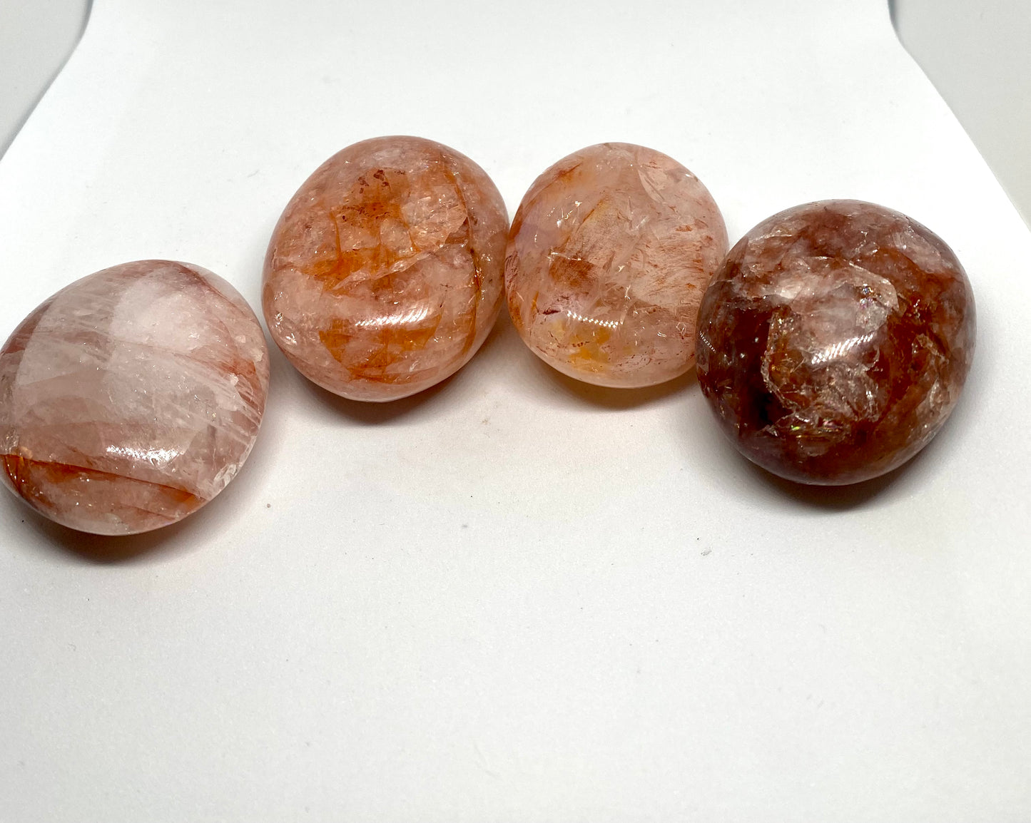 Fire quartz palm stones