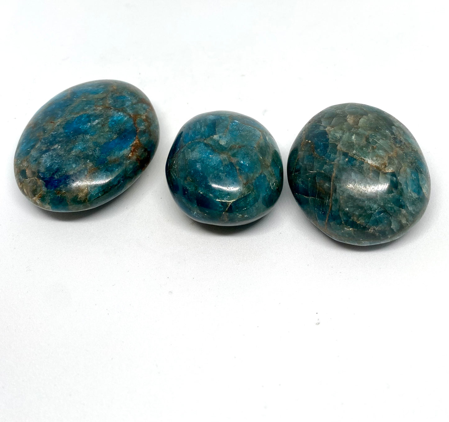 Blue apatite palm stone