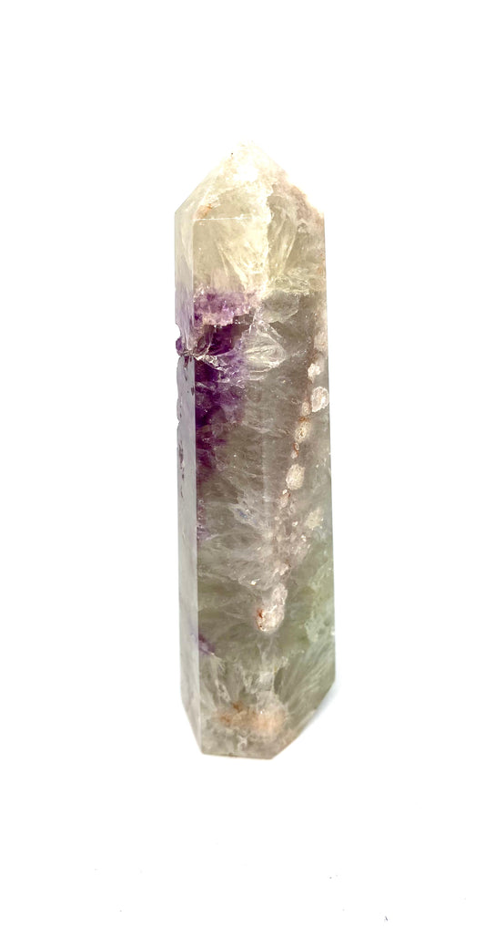 Amethyst and Green Flower Agate Tower