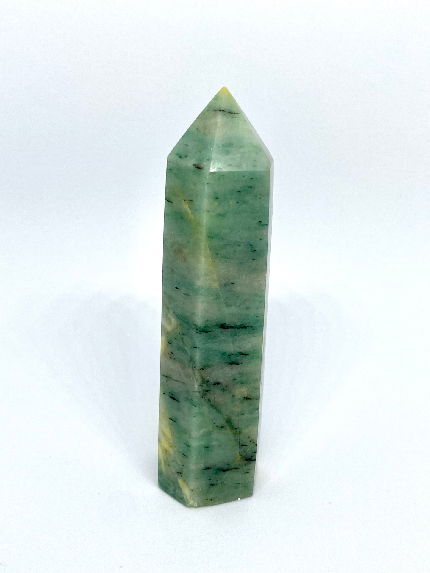 Chrysocolla in quartz tower