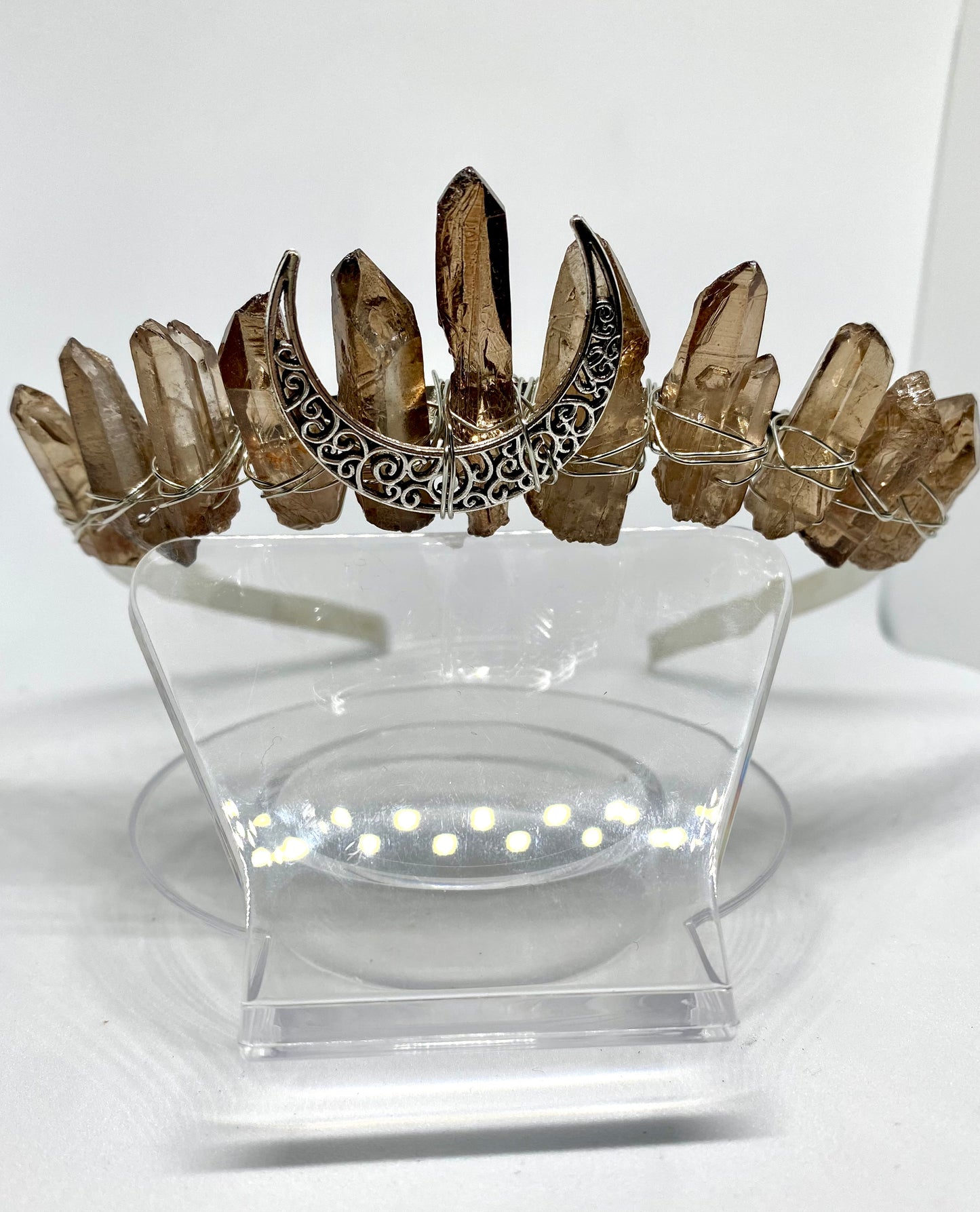 Smokey quartz moon crown