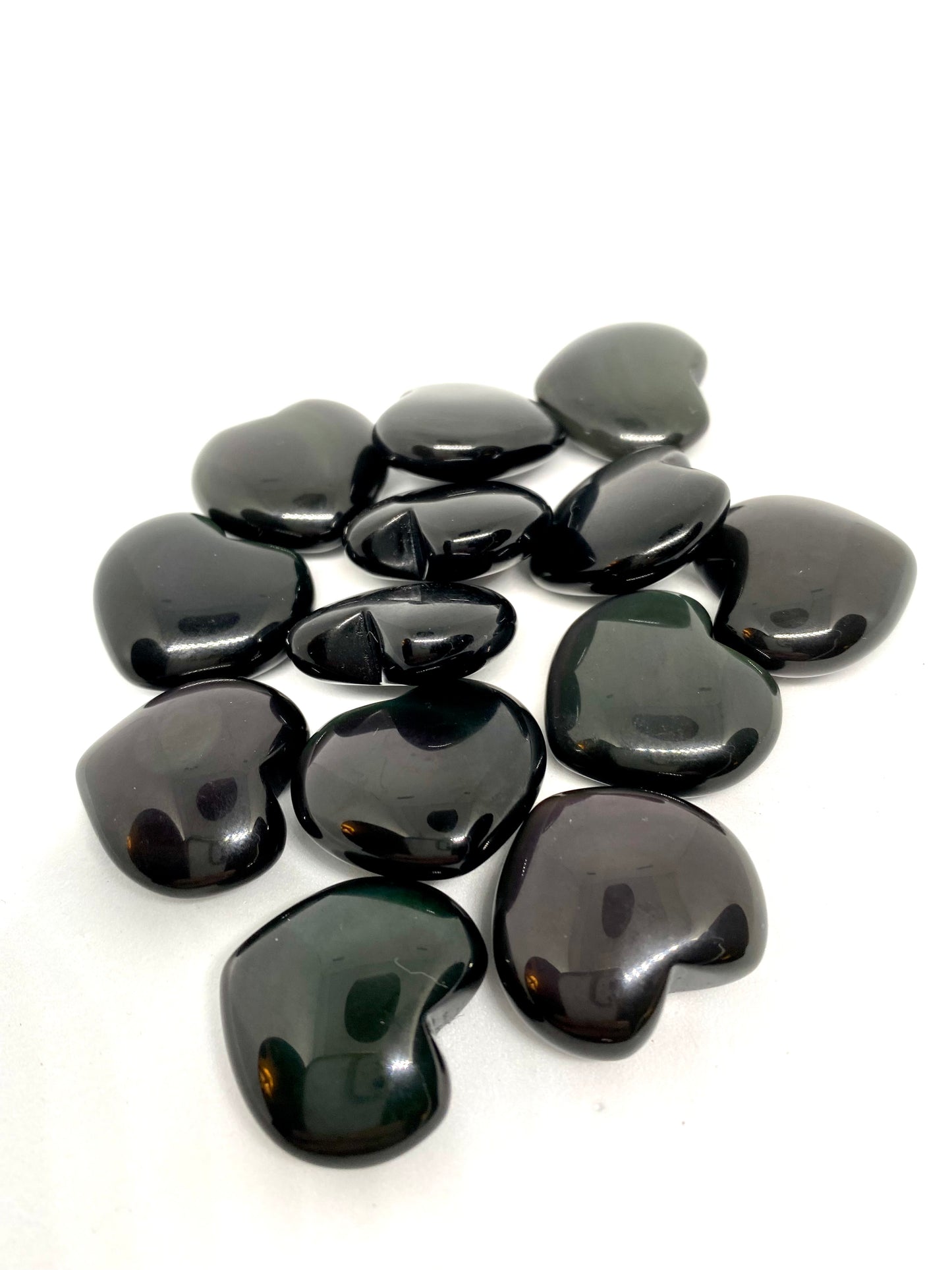 Rainbow obsidian hearts