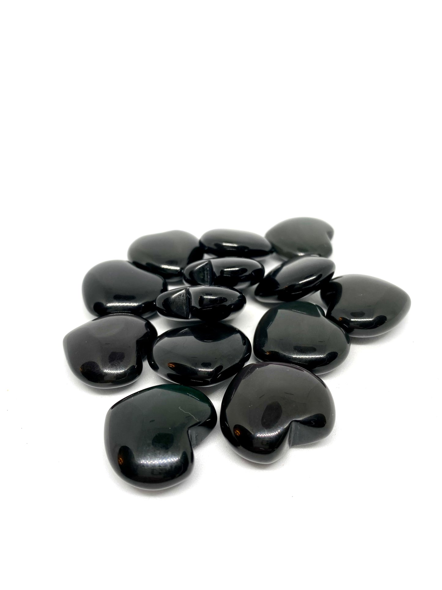 Rainbow obsidian hearts