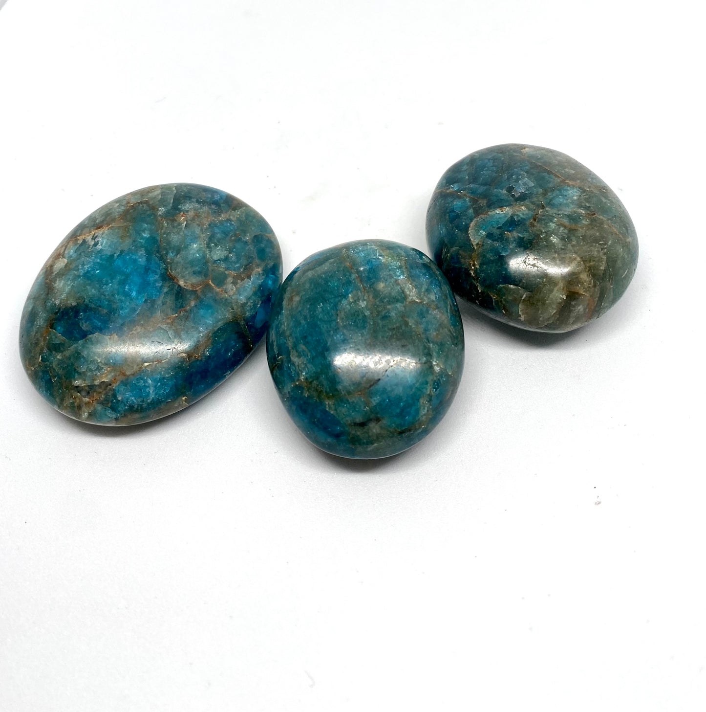 Blue apatite palm stone