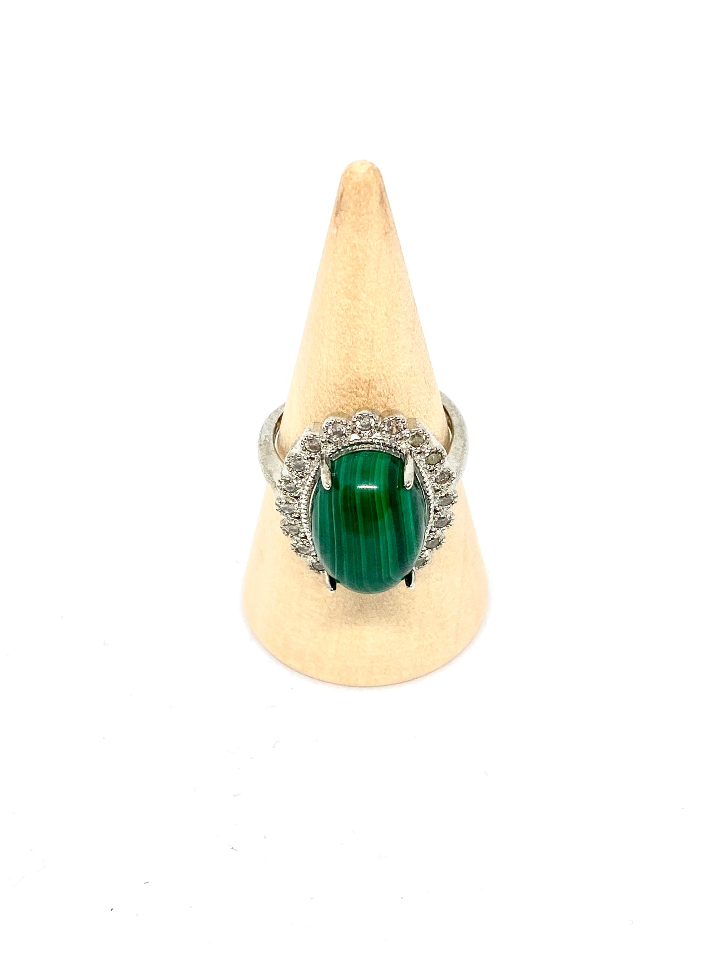 Malachite adjustable ring