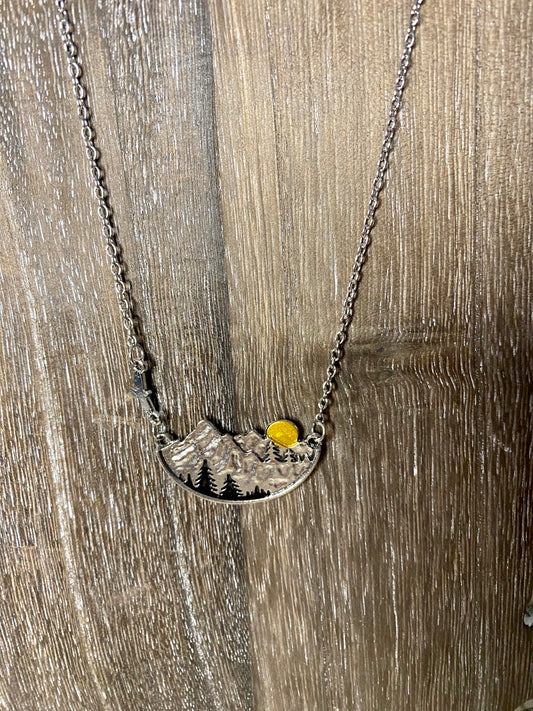 Mountain sunset/sunrise necklace